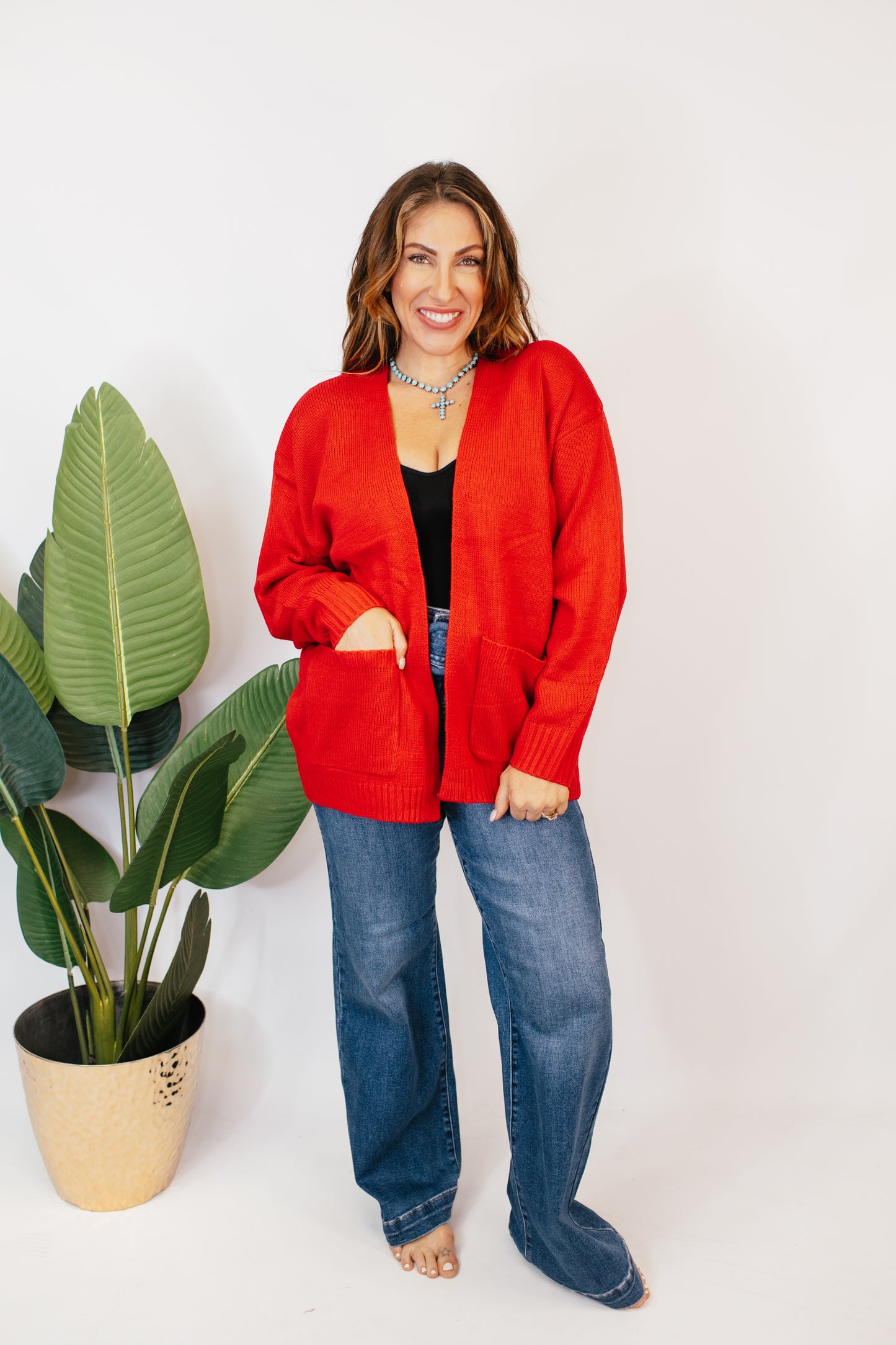 The Perfect Slouch Cardigan In Red