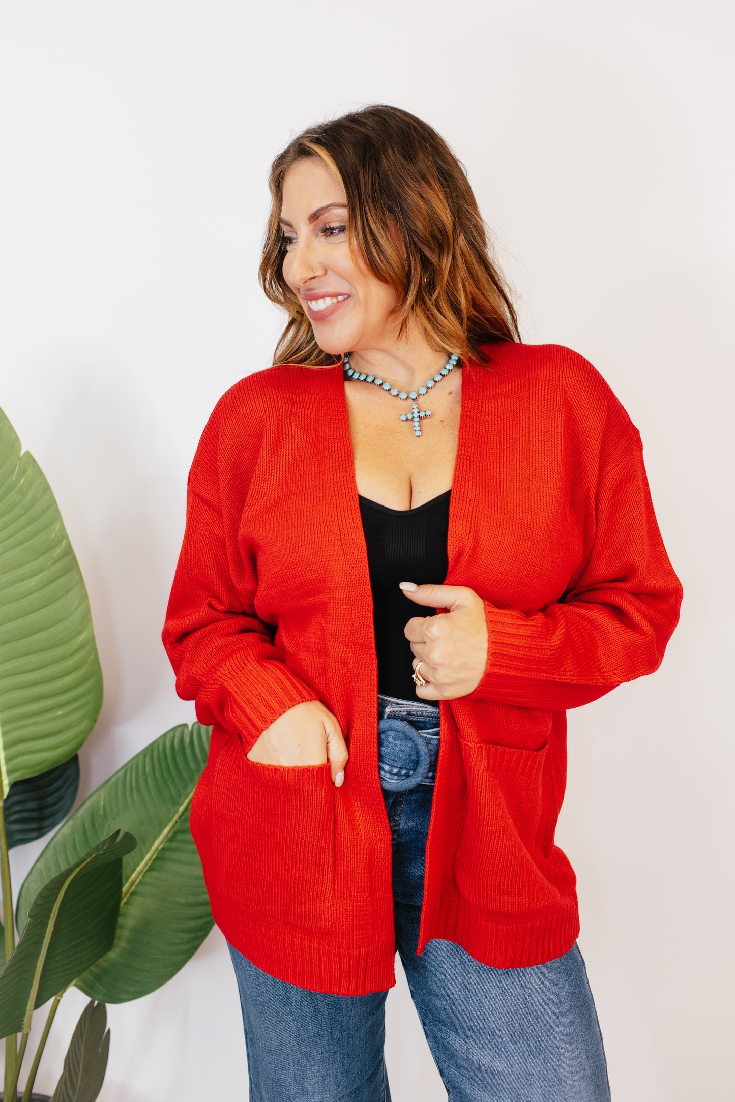 The Perfect Slouch Cardigan In Red