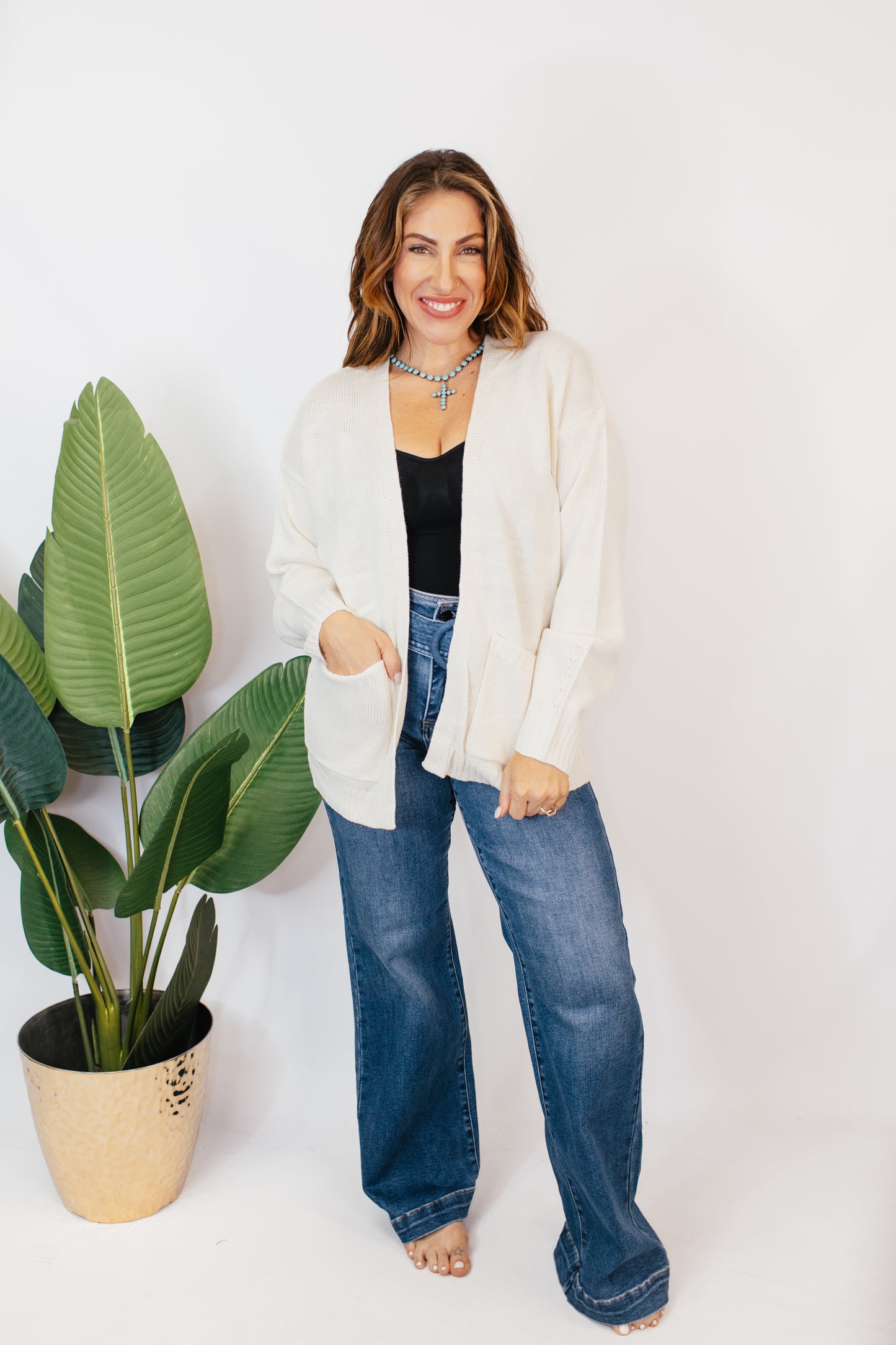 The Perfect Slouch Cardigan In Cream