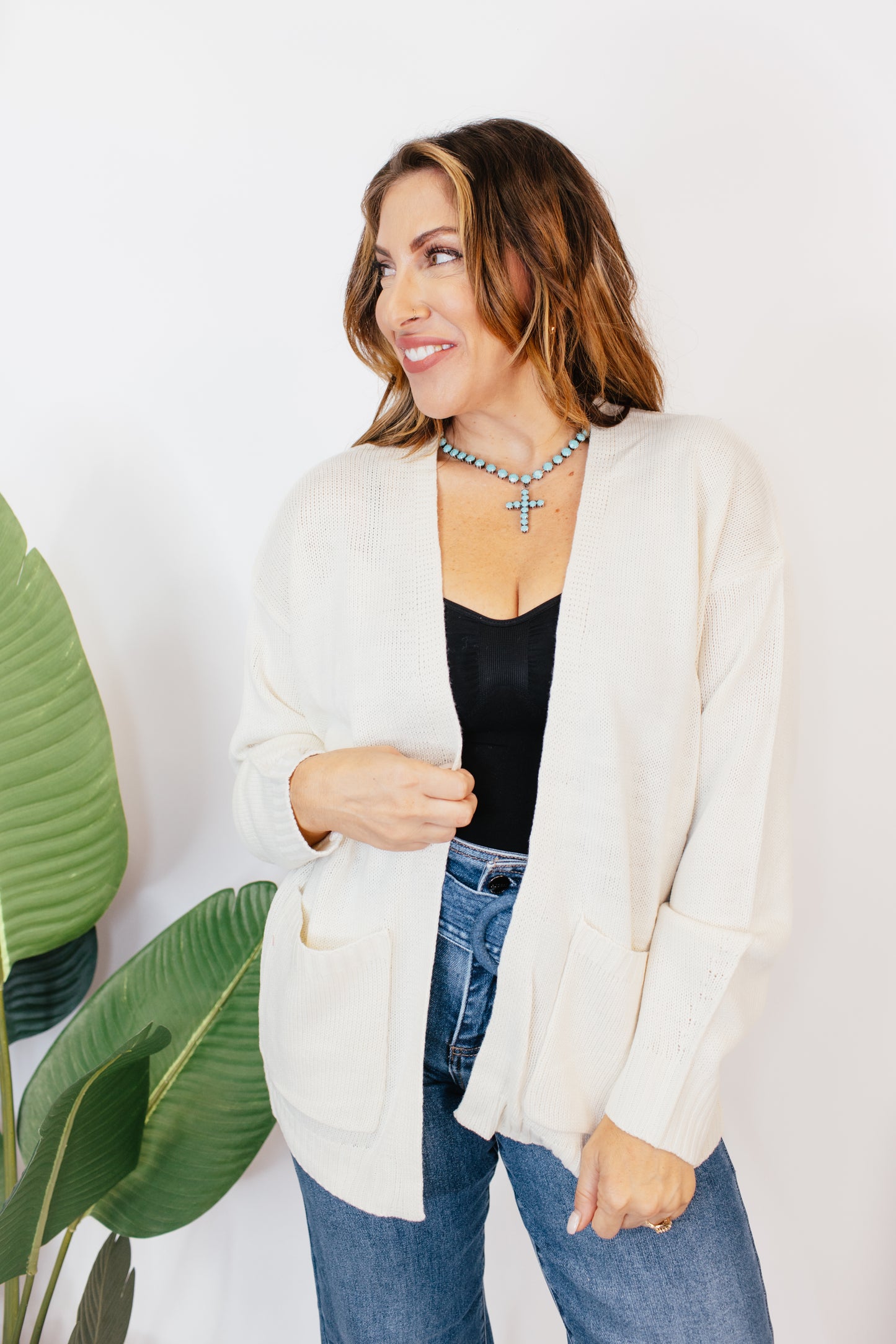 The Perfect Slouch Cardigan In Cream