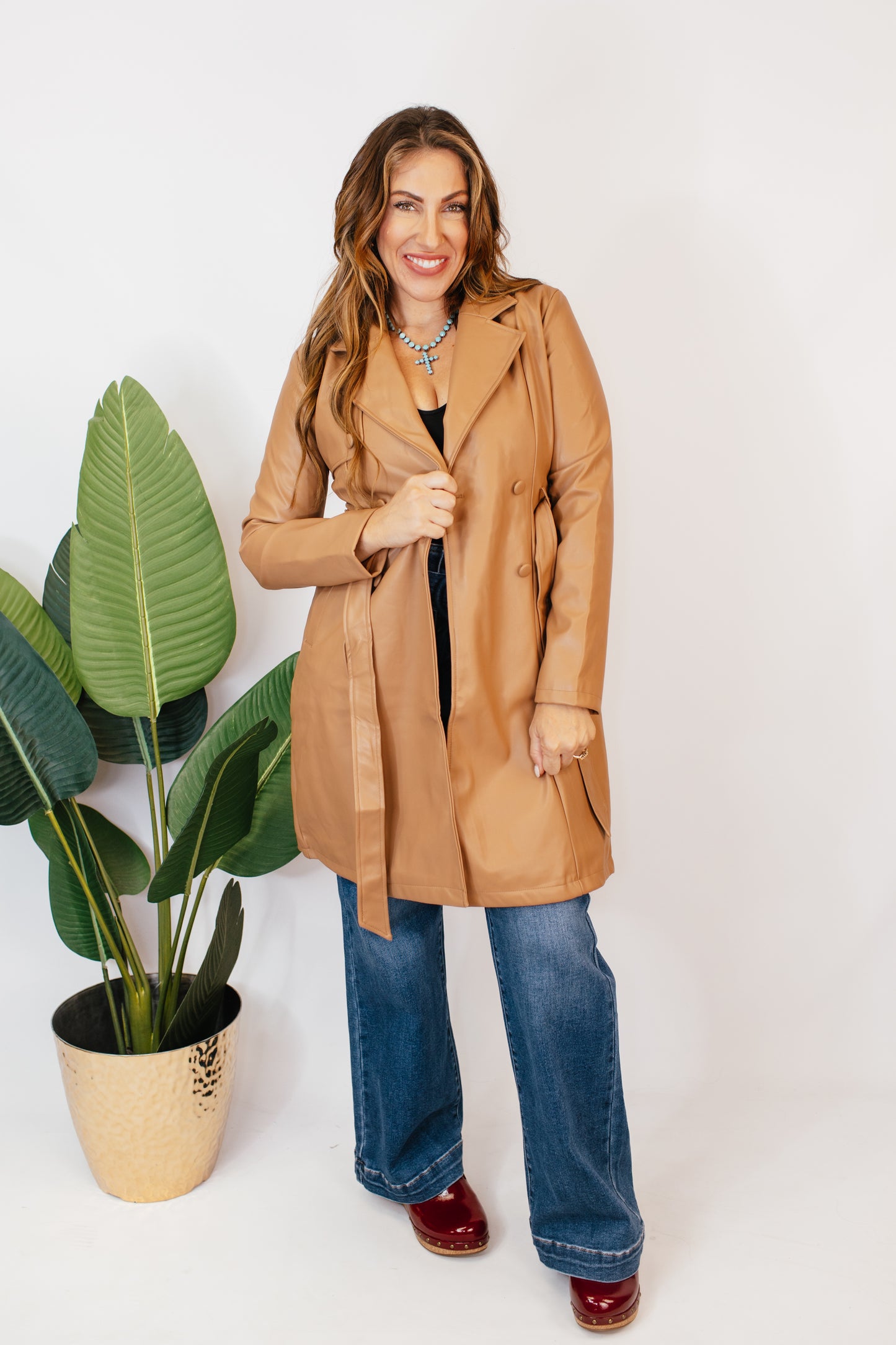 The Timeless Tie-Waist Trench Coat In Camel