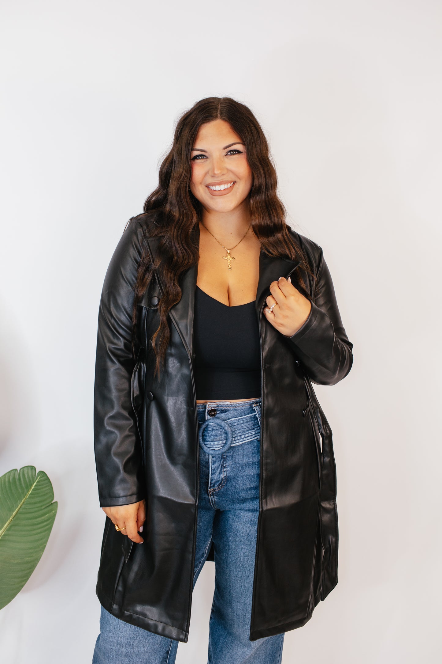 The Timeless Tie-Waist Trench Coat In Black