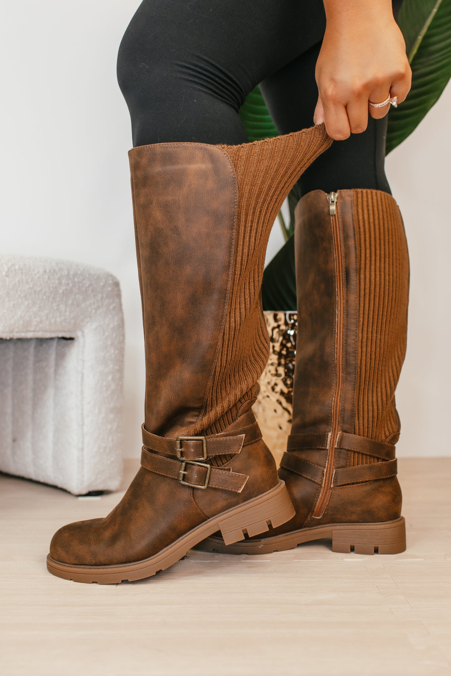 Corky's Mahogany Hay Bale Wide Calf Friendly Boots