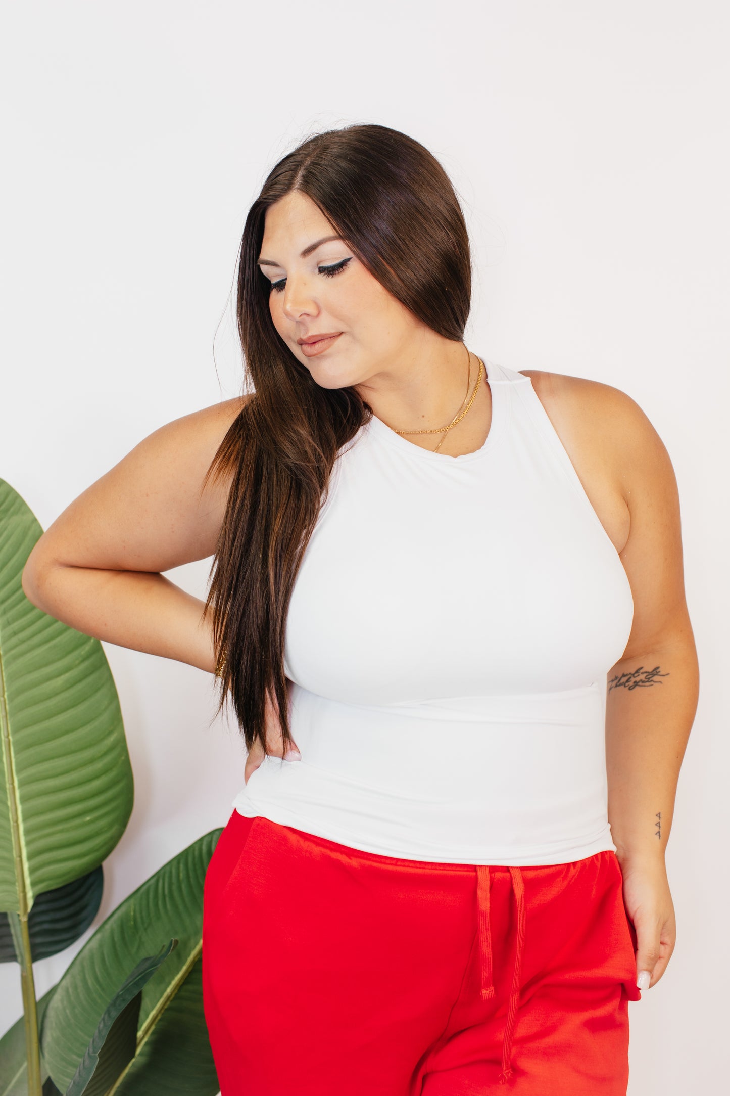 Second Skin White Racerback Tank - Reg & Curvy