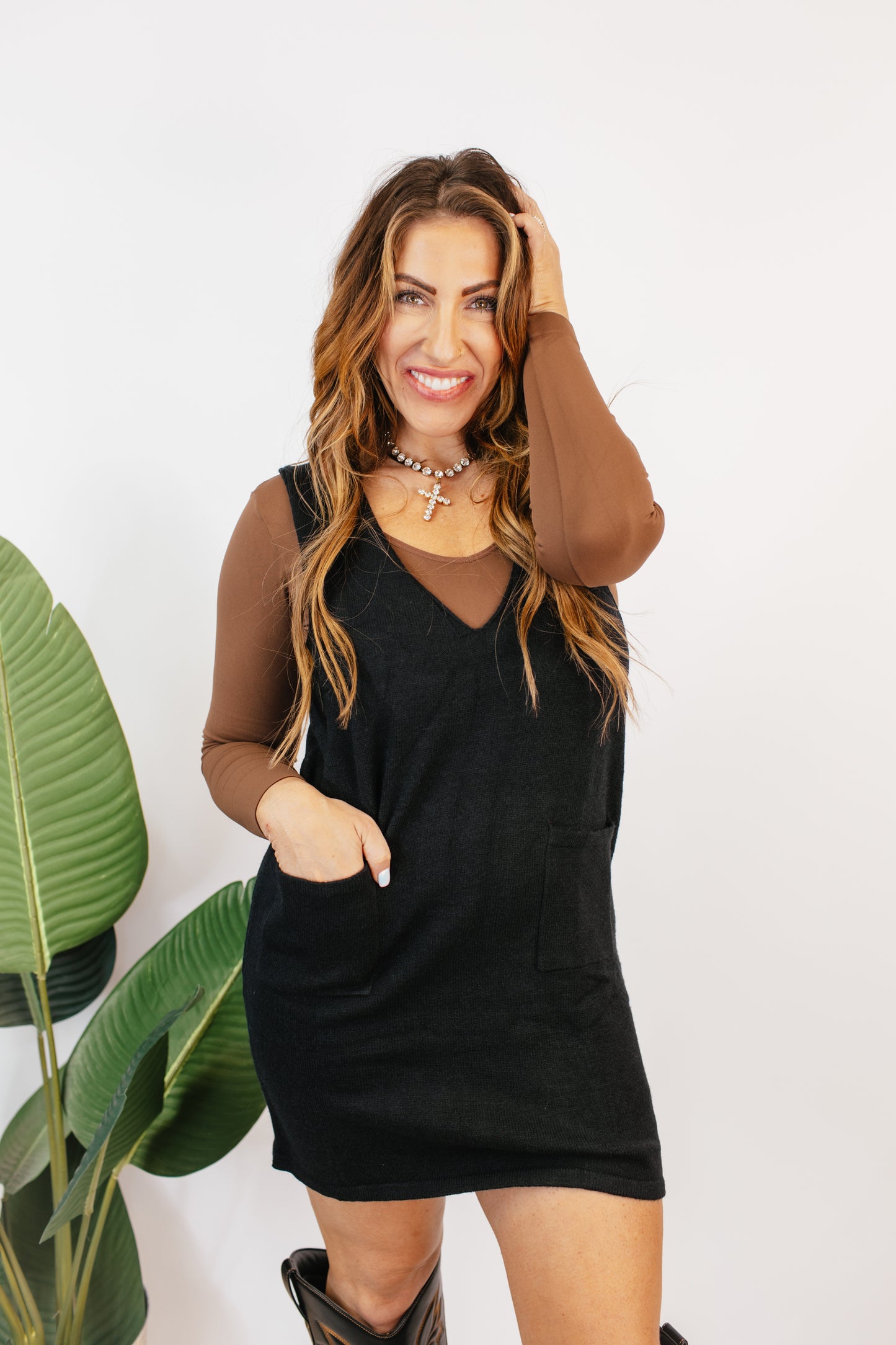 Layer Up Pocket Knit Dress