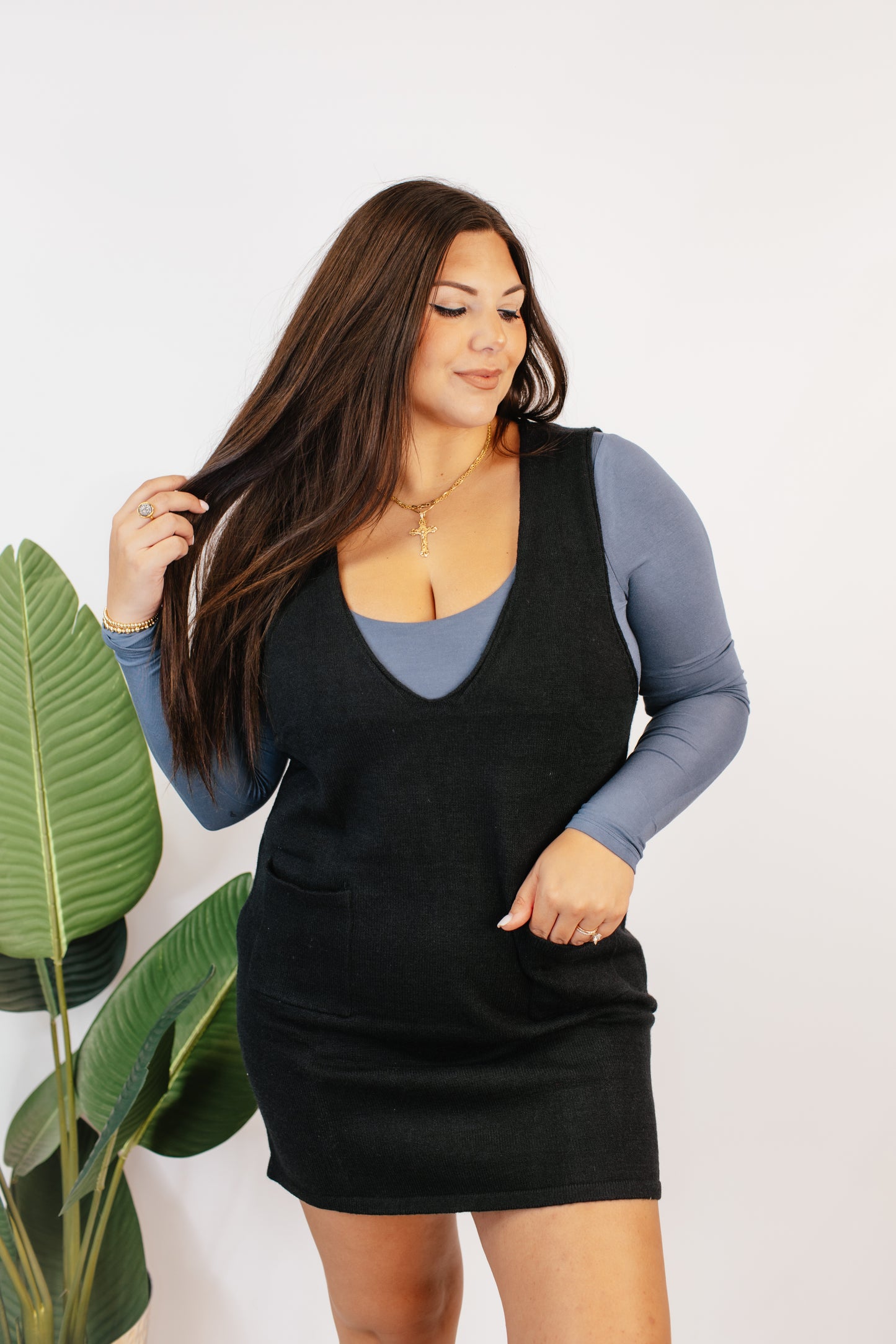 Layer Up Pocket Knit Dress