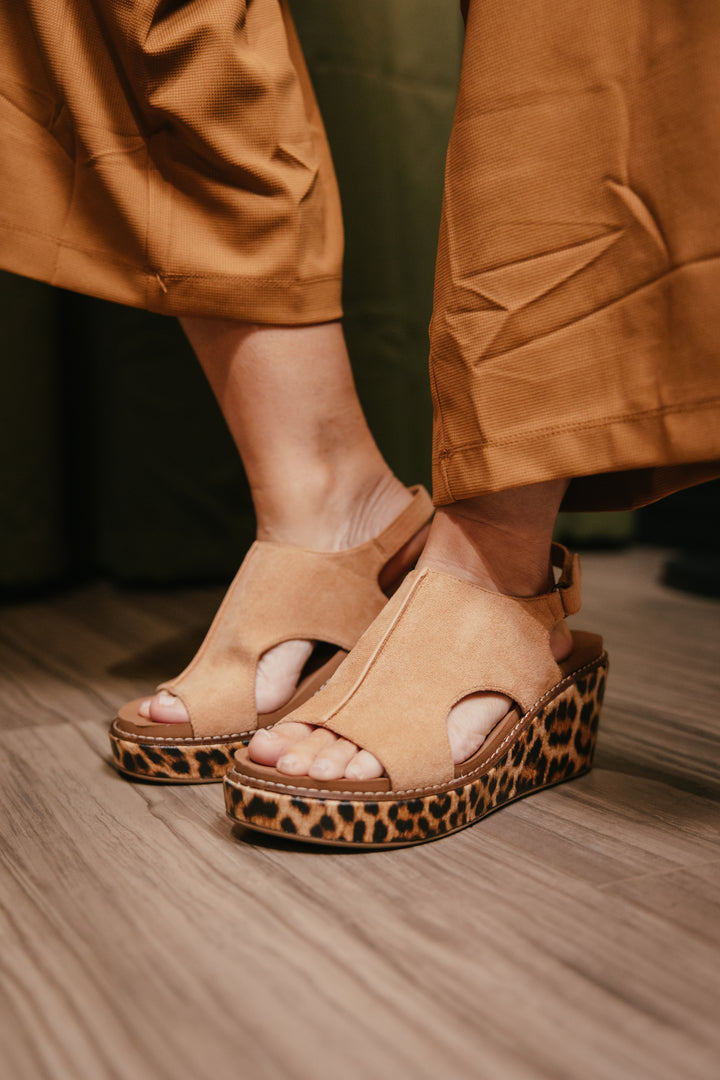 Corky's Camel Leopard Combo Carley Sandals
