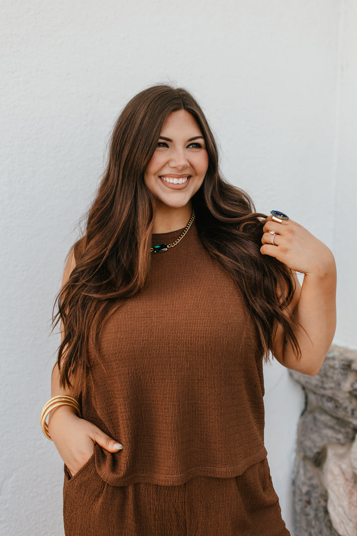 Minimalist Tank Top In Brown - Reg & Curvy