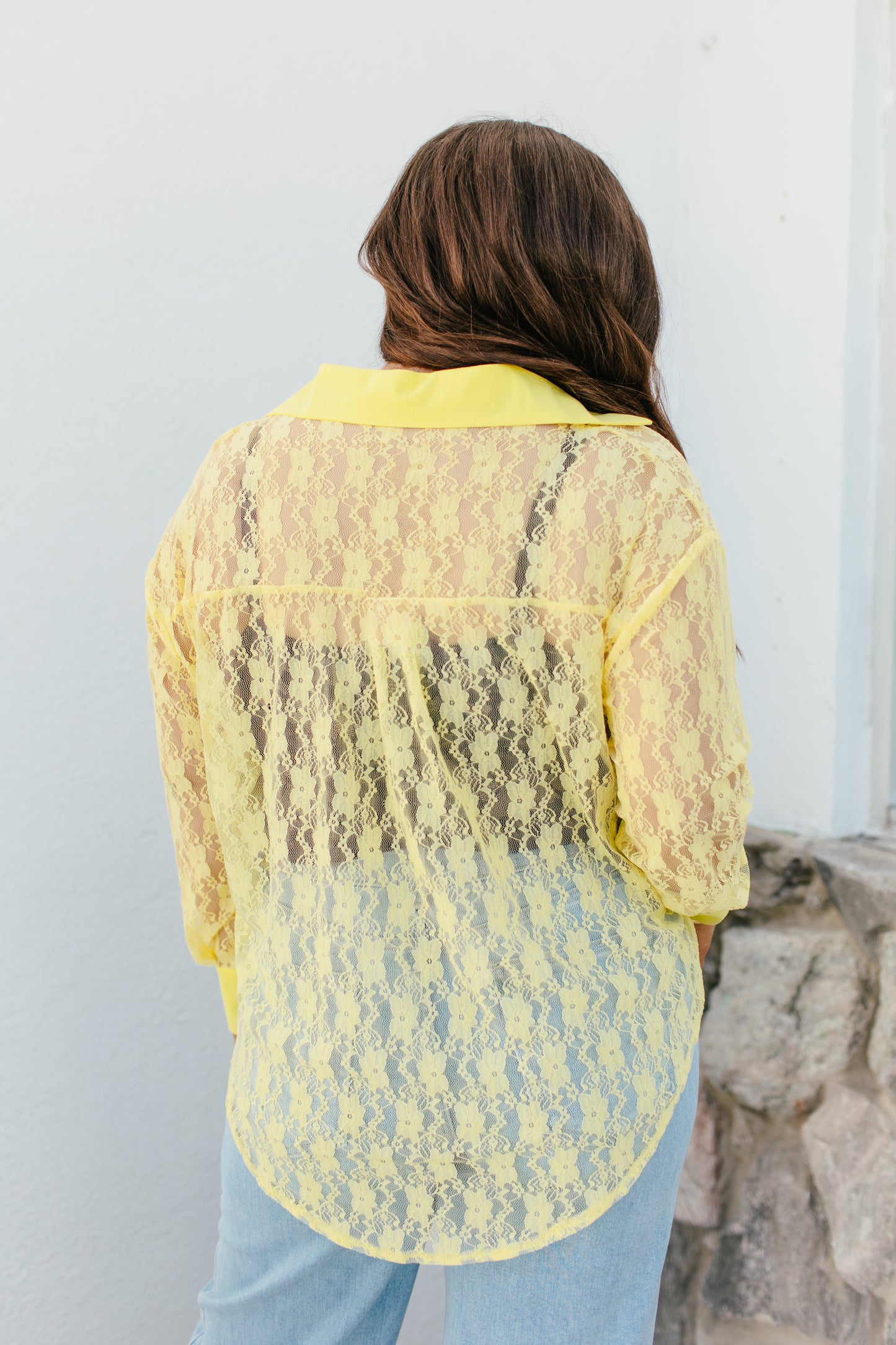 Classic Kathryn Button Up Top In Yellow - Reg & Curvy