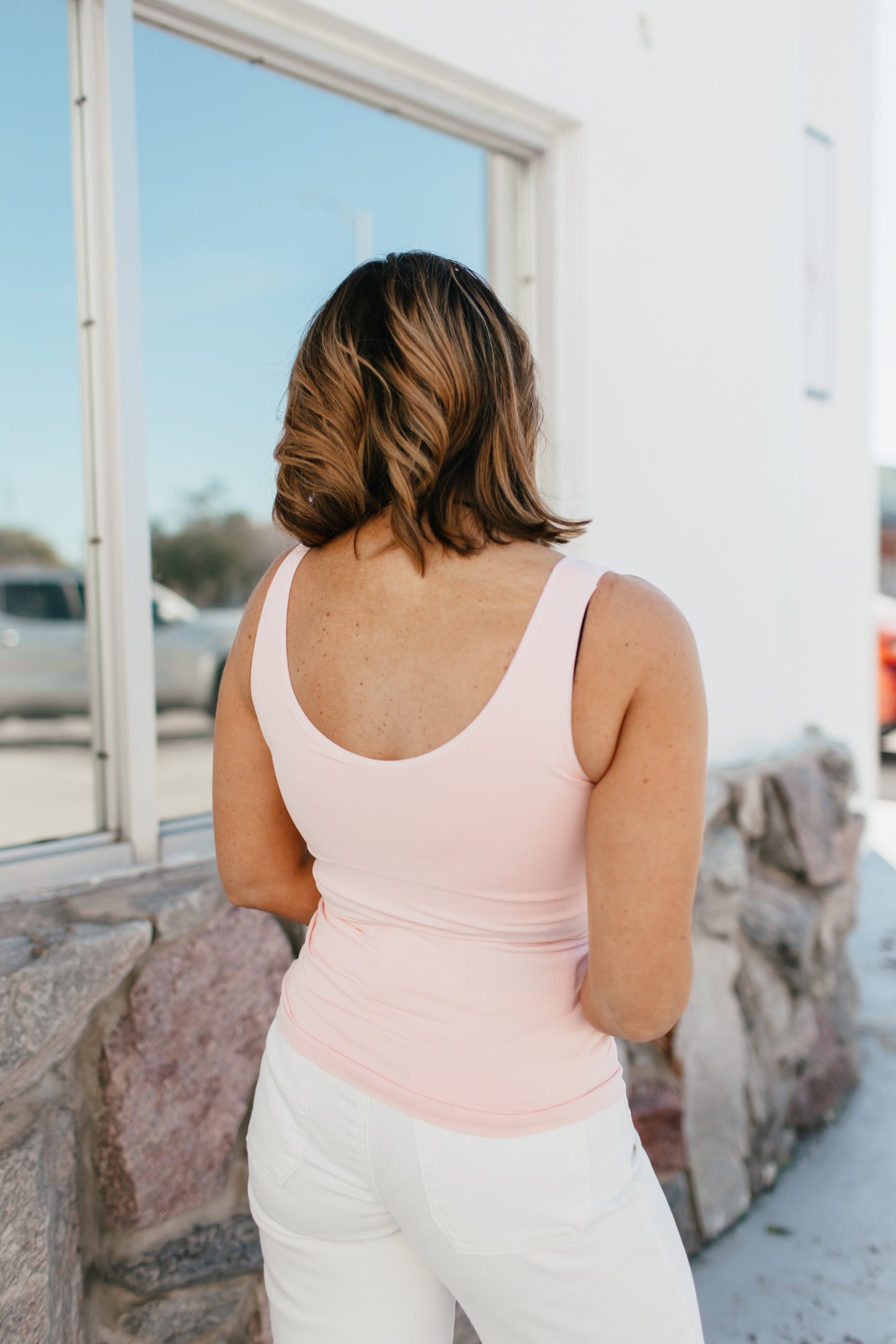 All In One Reversible Tank In Pink - Reg & Curvy
