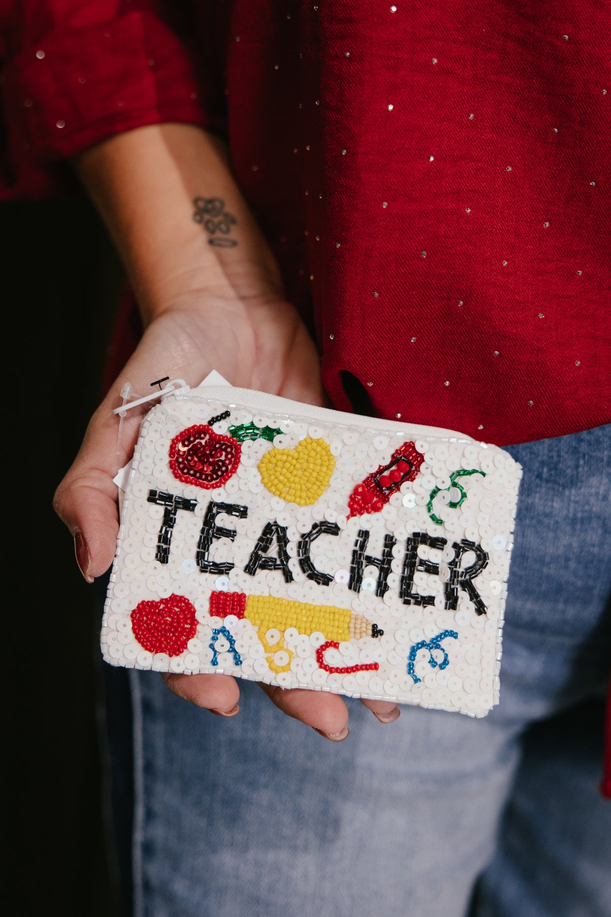 Teacher Beaded Coin Bag