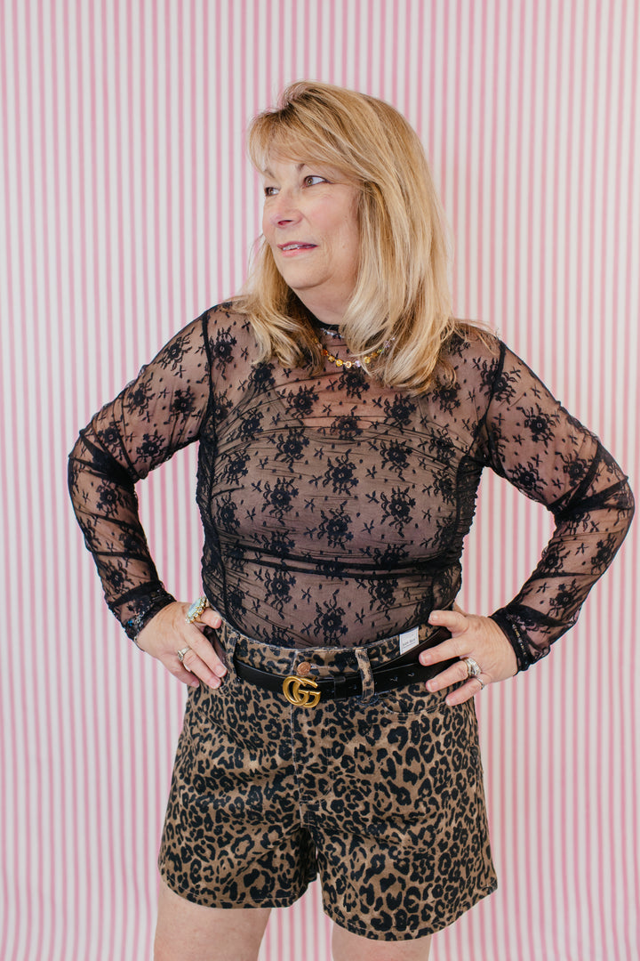 After Dark Lace Top In Black