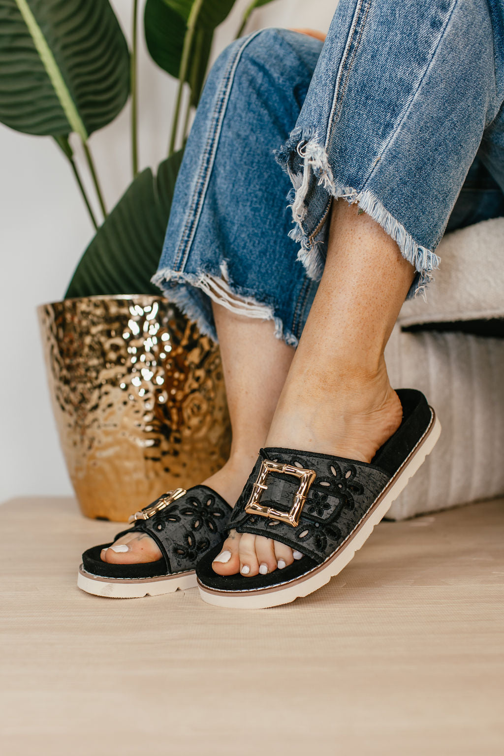 Corky's Black Slid In My DM Sandals FINAL SALE