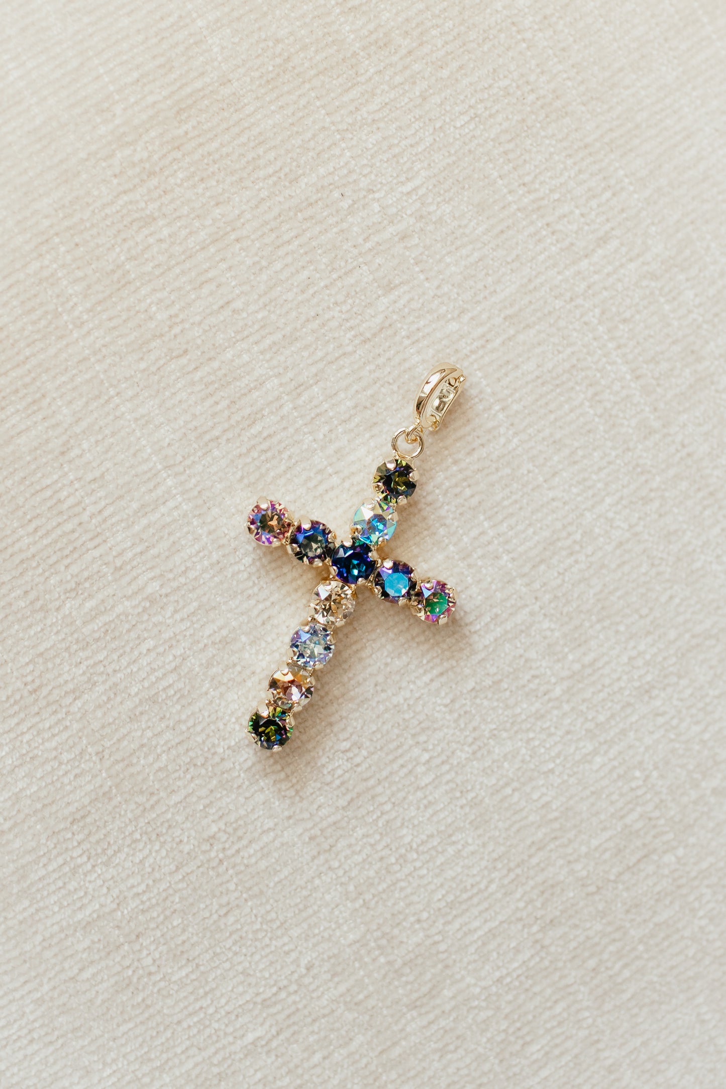 Cross Charm in Blue Skies and Sparkle