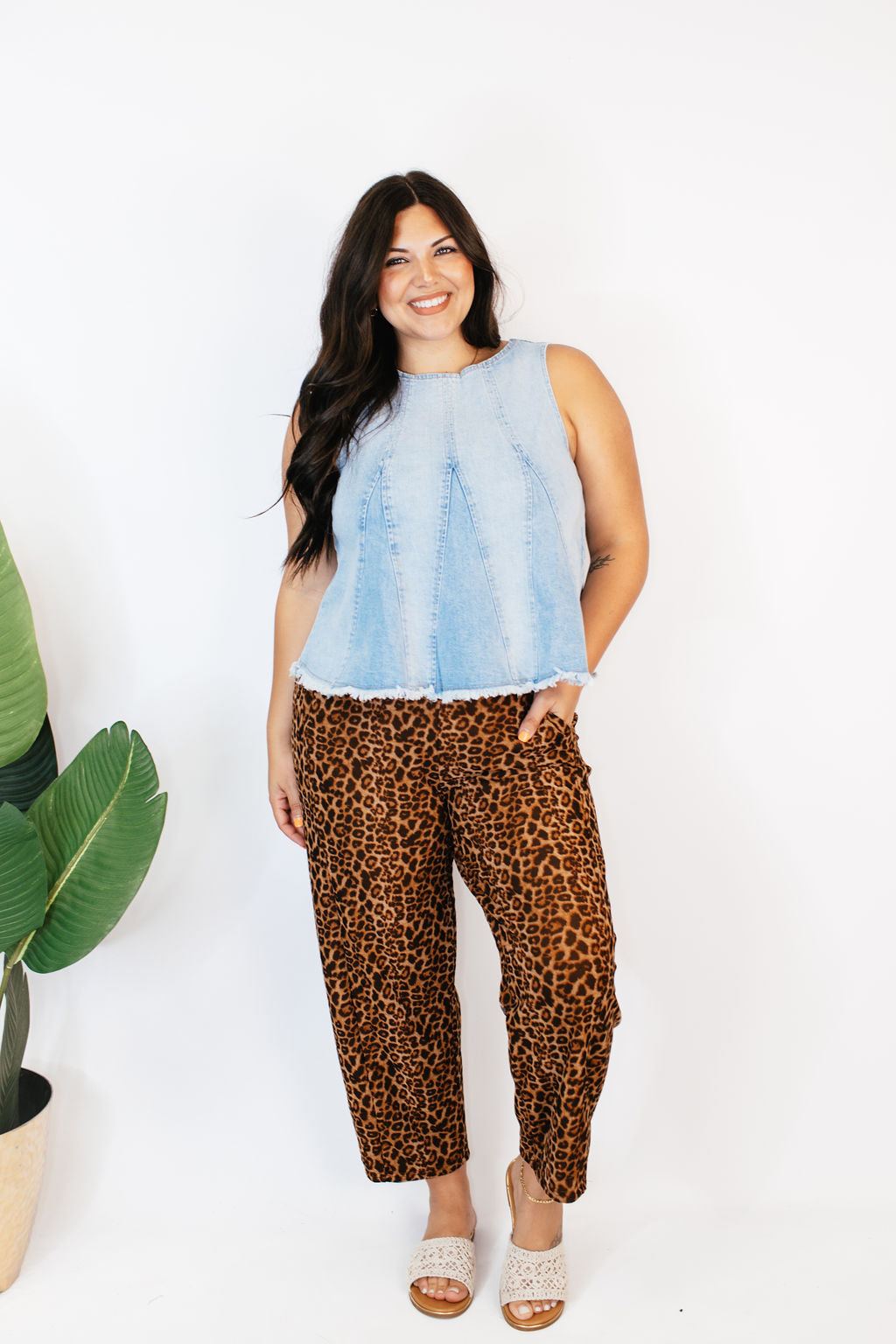 Cloud Wash Denim Top