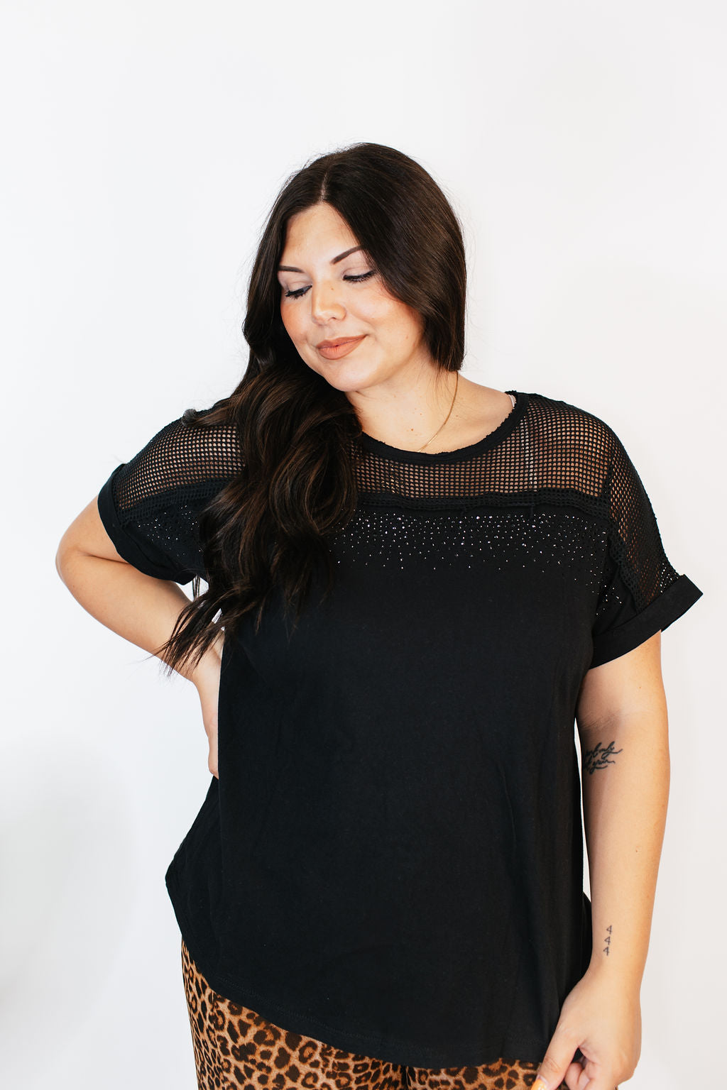 Mesh and Sparkles Top - Reg/Curvy