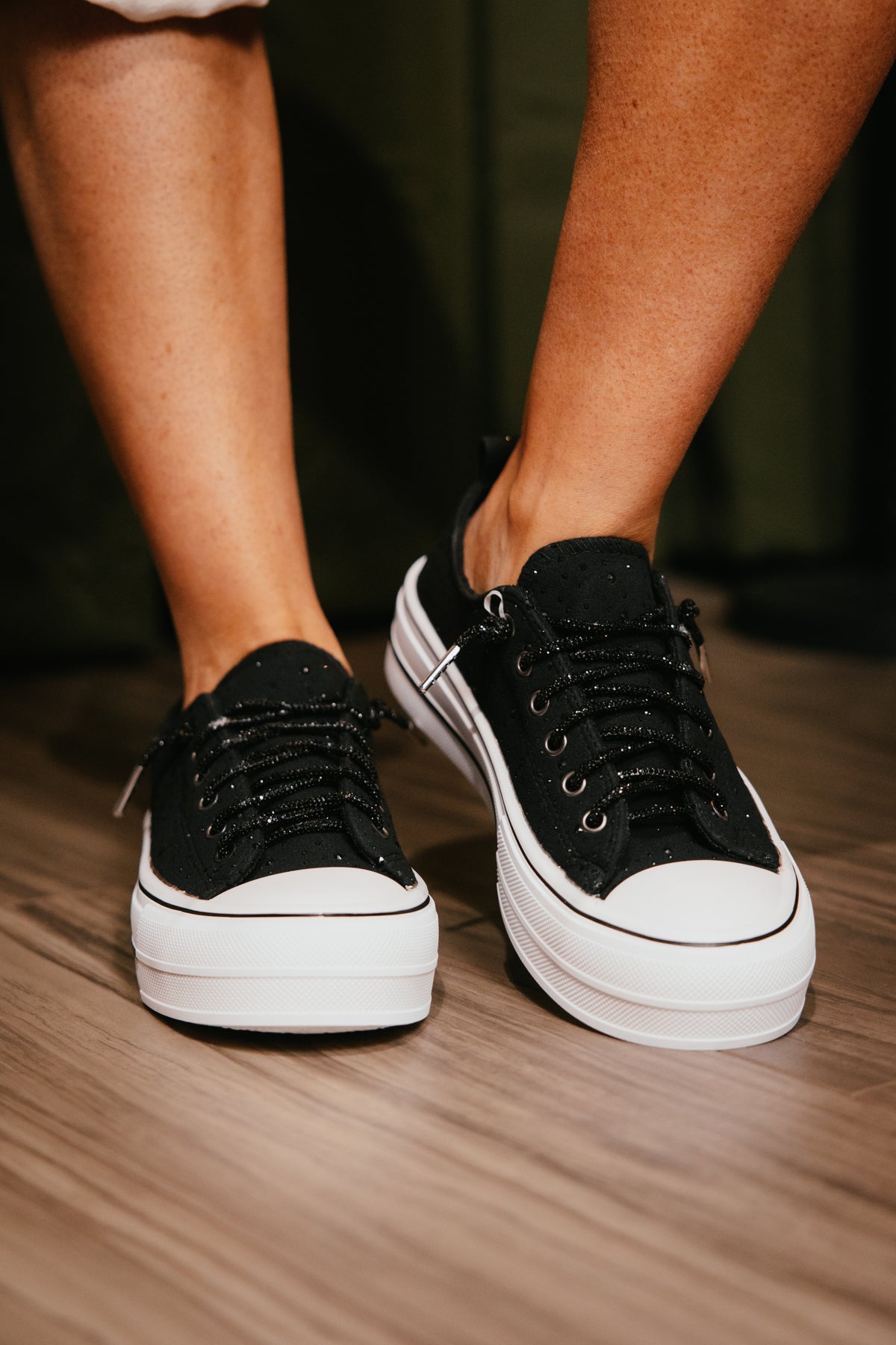 Very G Black Harmon Suede Bling Sneakers