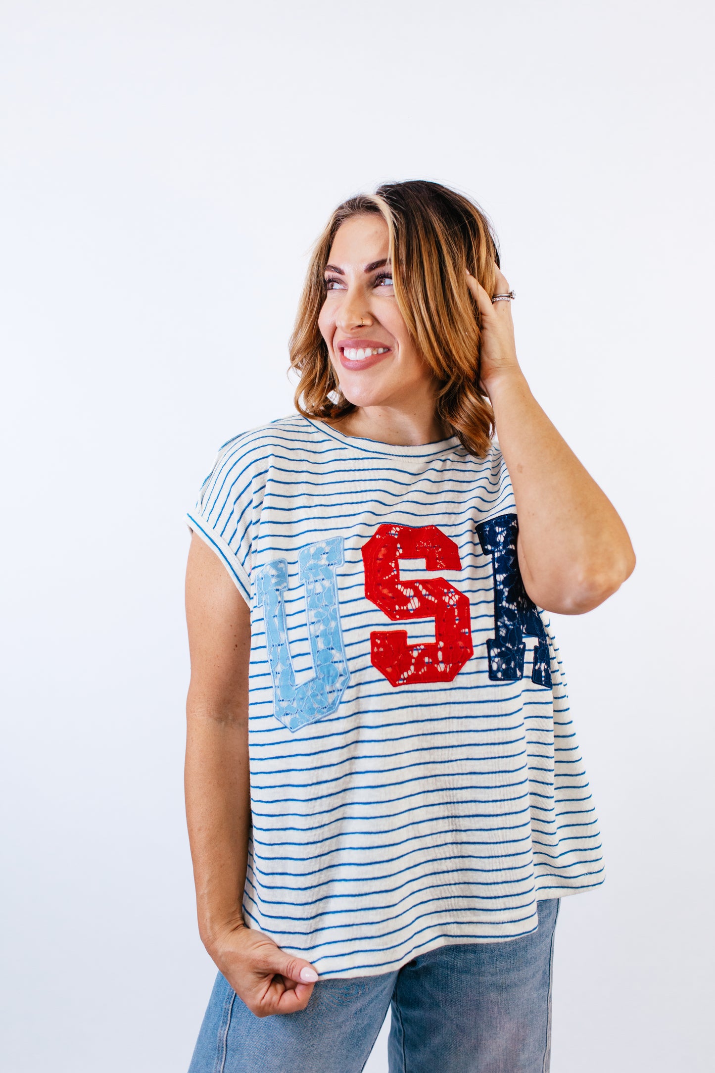 USA and Lace Top