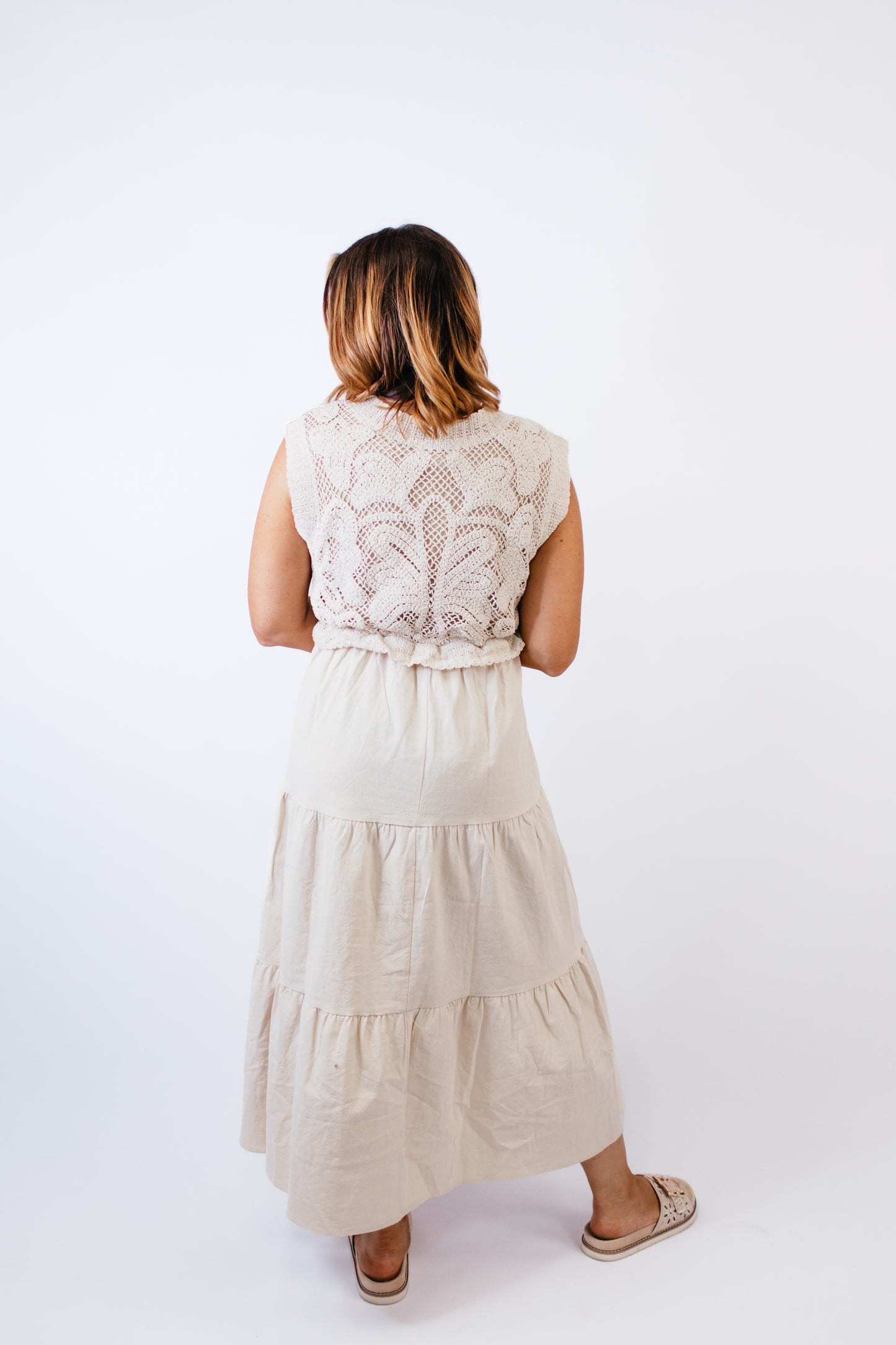 Cream Spun Maxi Dress - Reg/Curvy