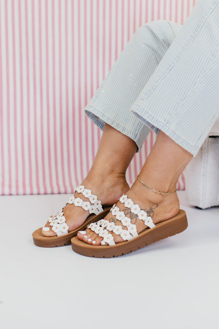 Corky's White Garden Party Sandals