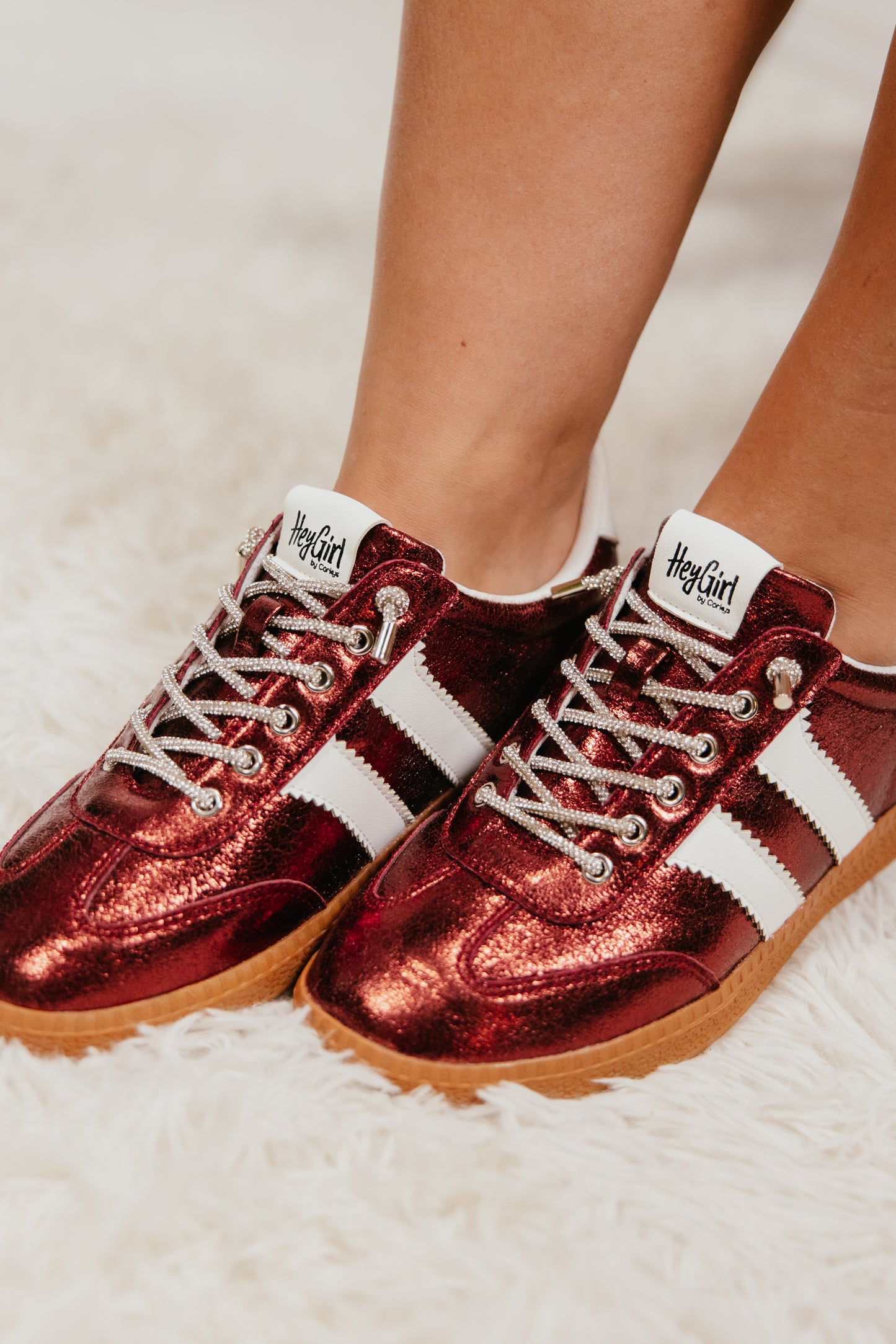 Corky's Burgundy Metallic Heads Up Sneakers