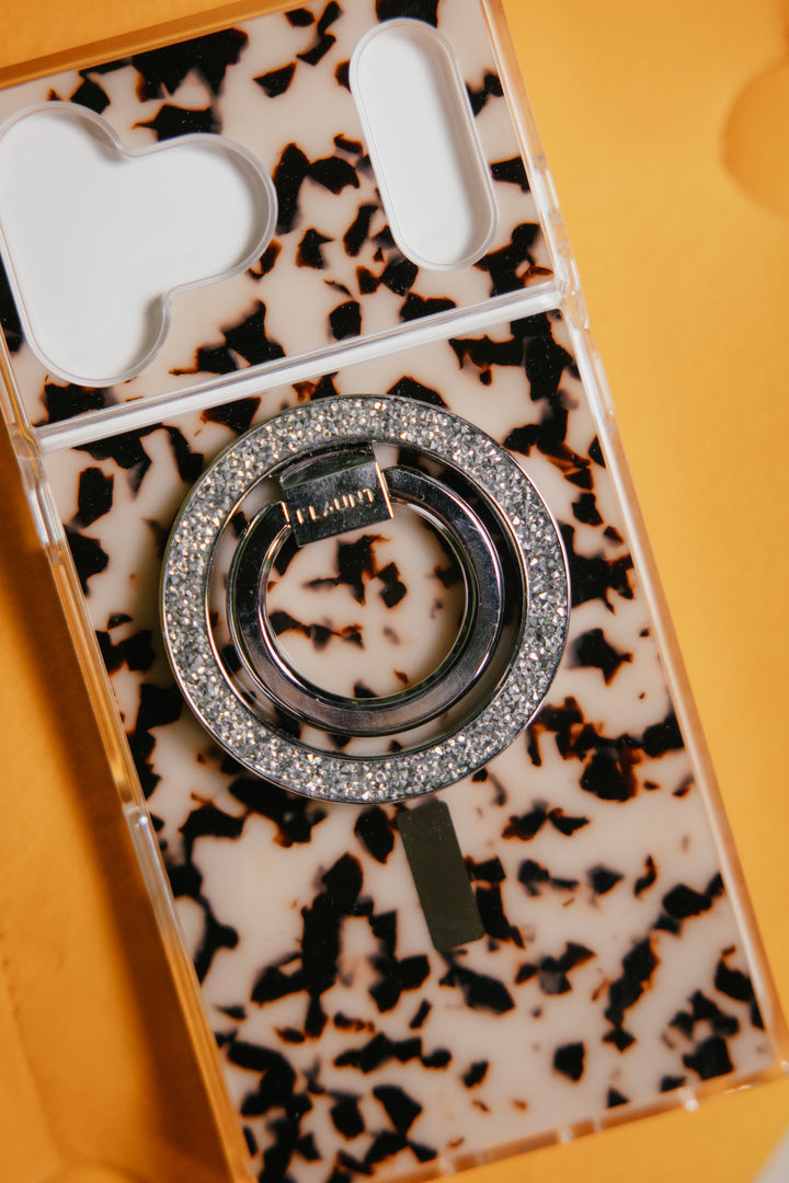 Silver Crystal Elegance Premium Magsafe Phone Ring Stand