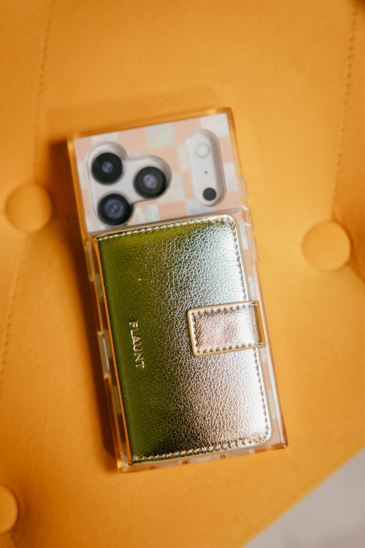 Gold Leather Magsafe Wallet
