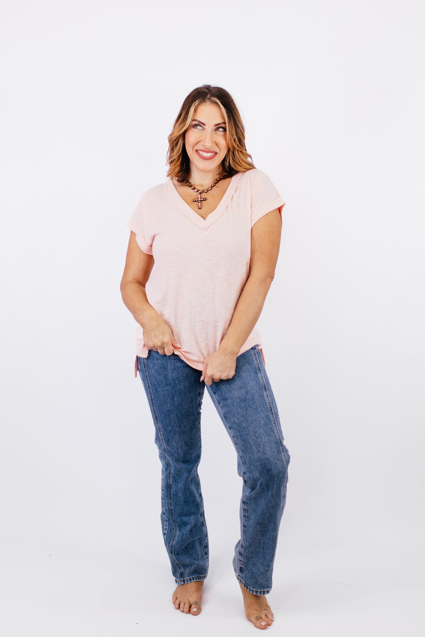 Powder Peach Top- FINAL SALE
