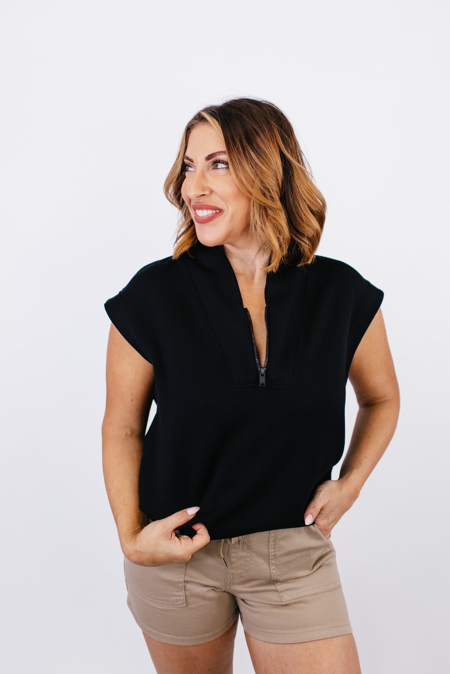 Streamlined Scuba Top in Black - Reg/Curvy
