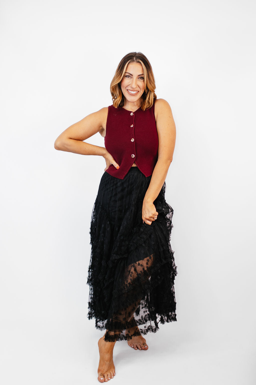 Black Lace Reverie Skirt