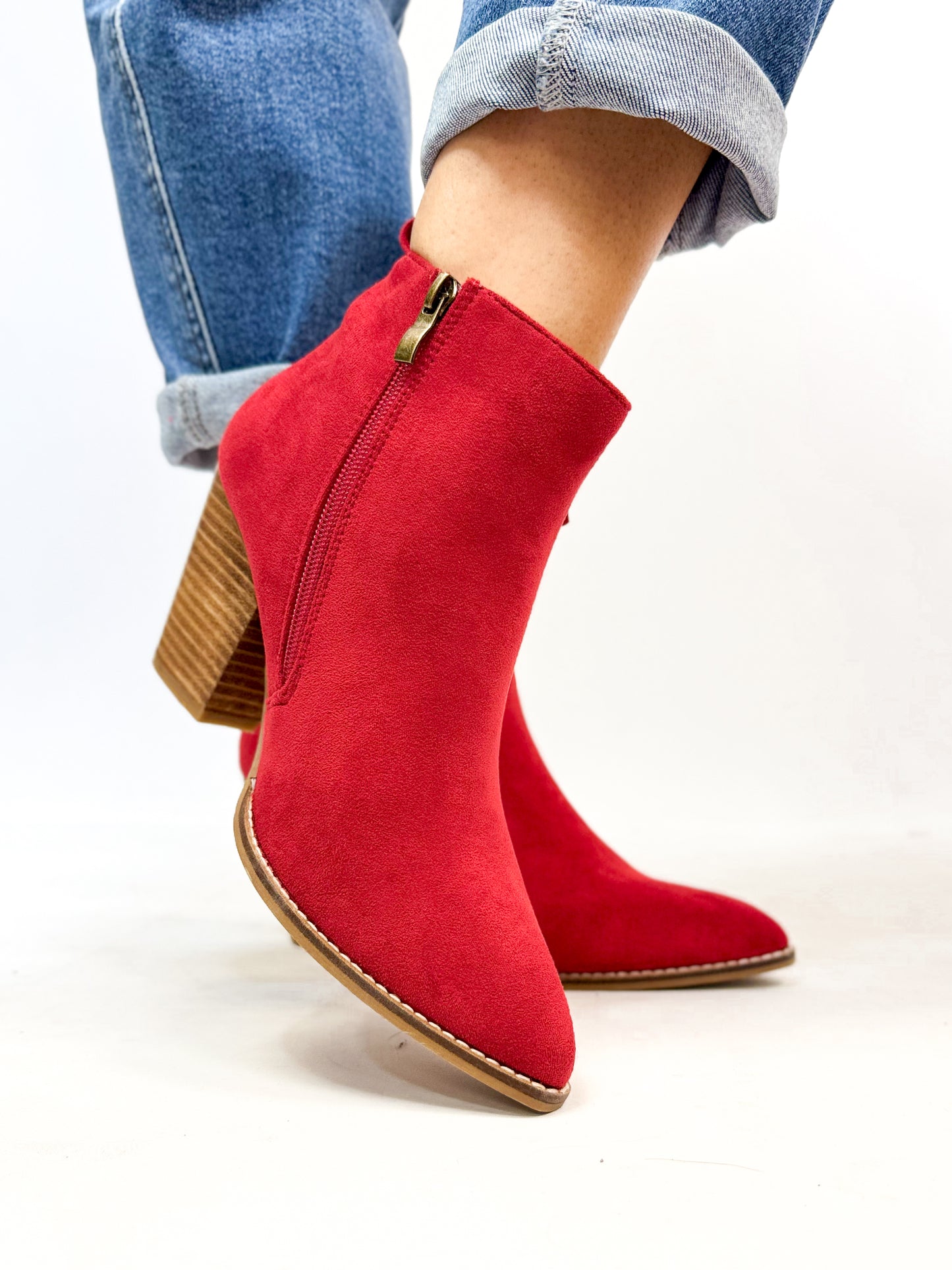 Corky's Dark Red Faux Suede High Standards Boots