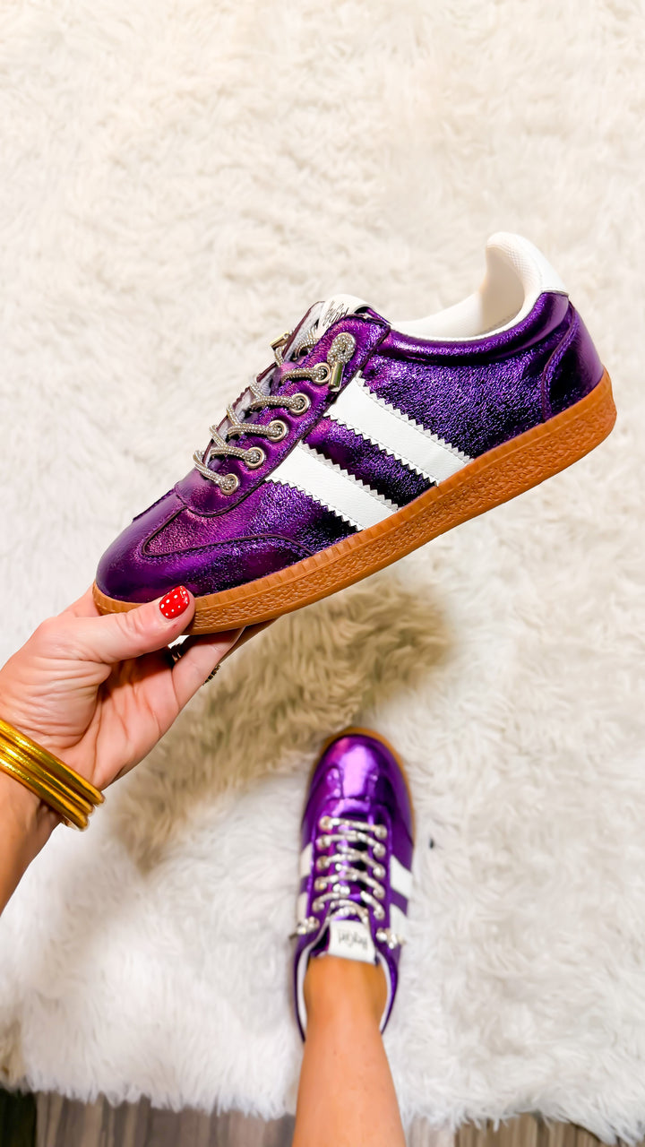Corky's Purple Metallic Heads Up Sneakers