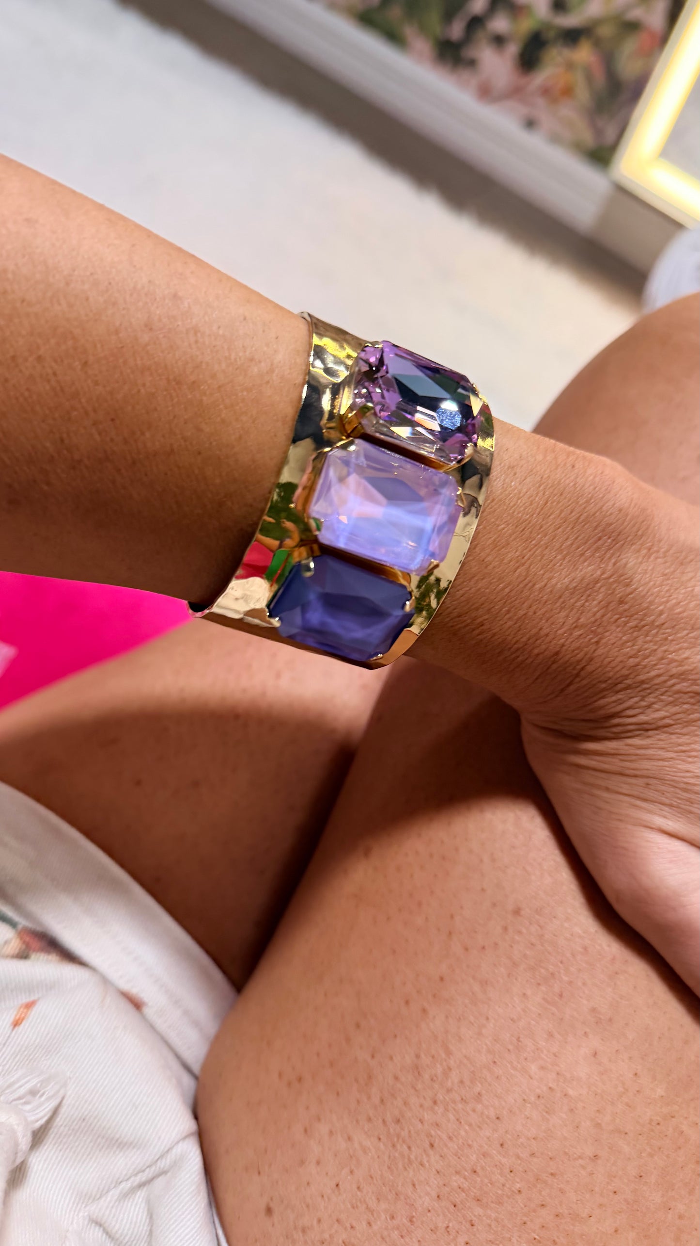Uptown Glam Cuff Bracelet in Lavender Luxe