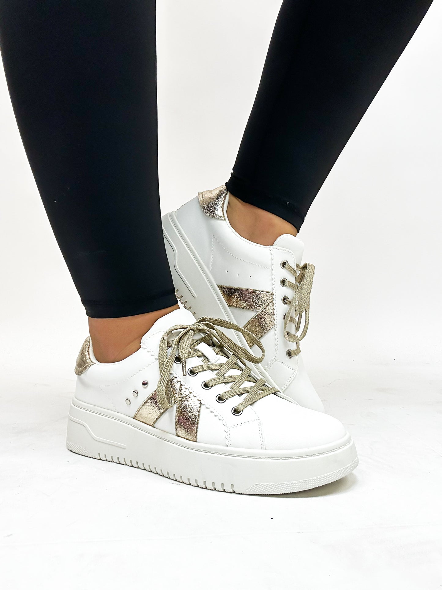 Corky's Gold Crinkle Metallic Tailgate Sneakers - FINAL SALE