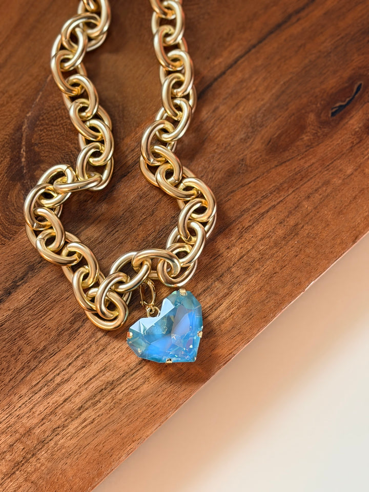 Love Struck Heart Charm In Turquoise
