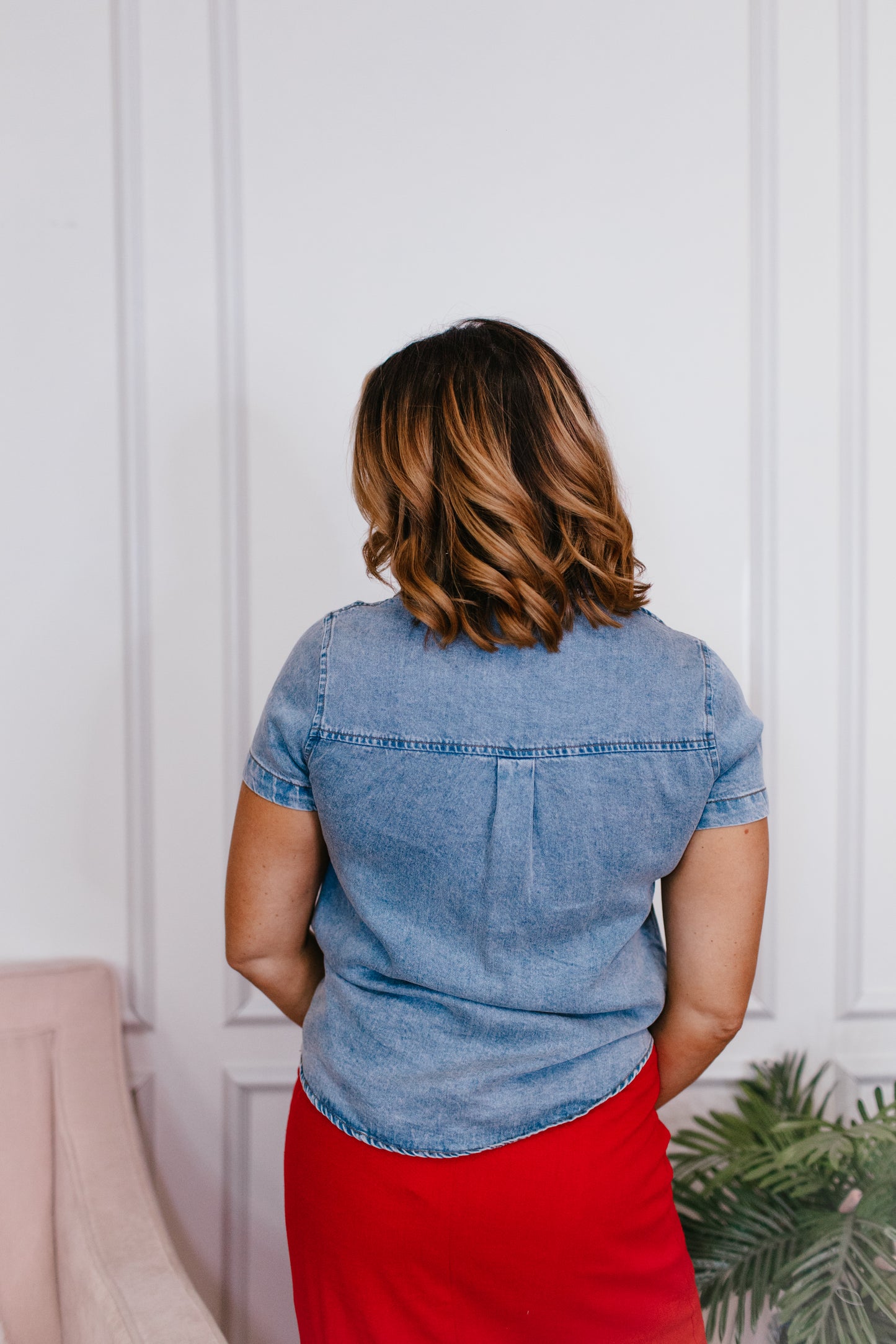 Buttoned Blues Top - Reg/Curvy