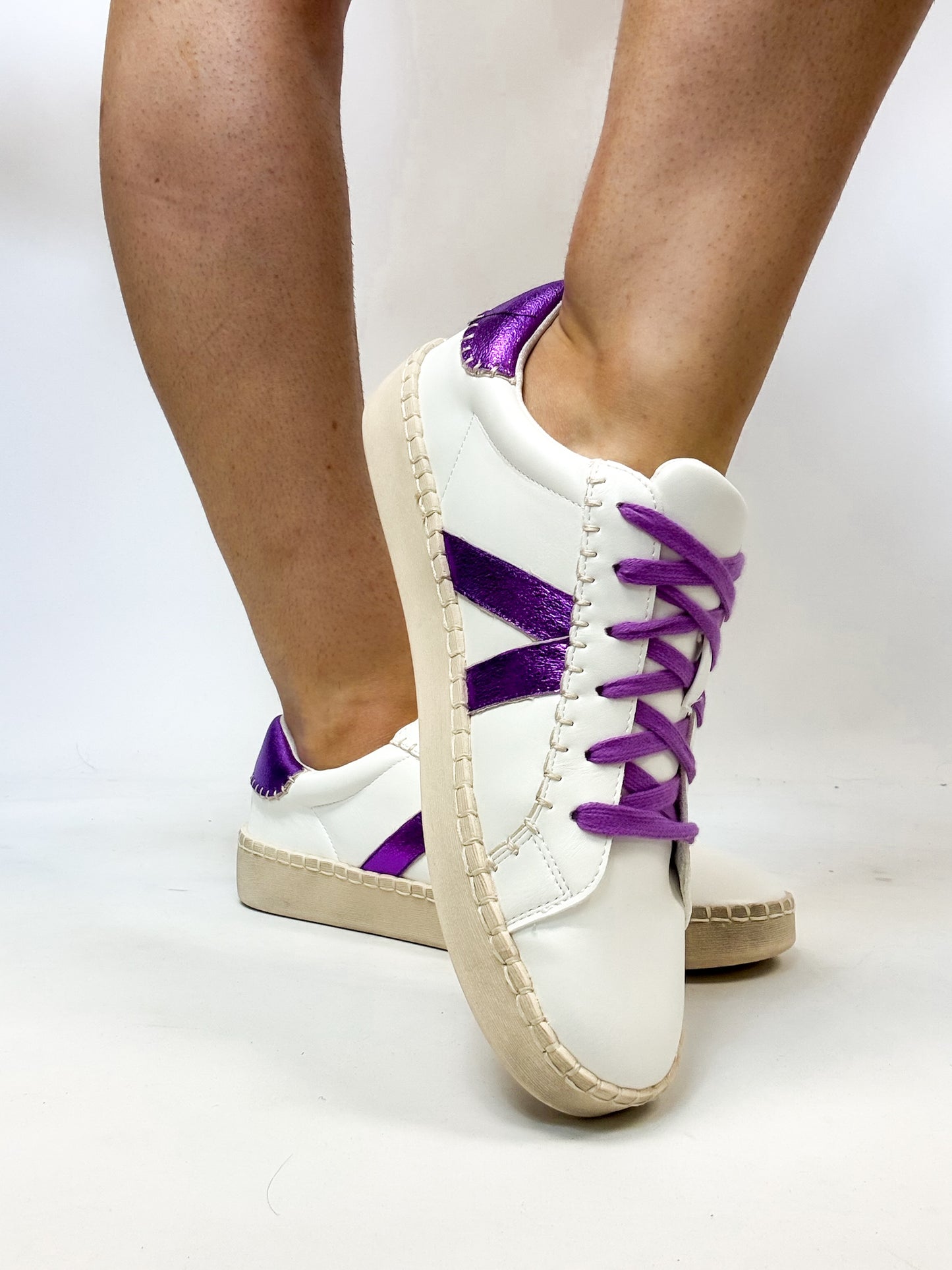 Corky's White Purple Friend Zone Sneakers