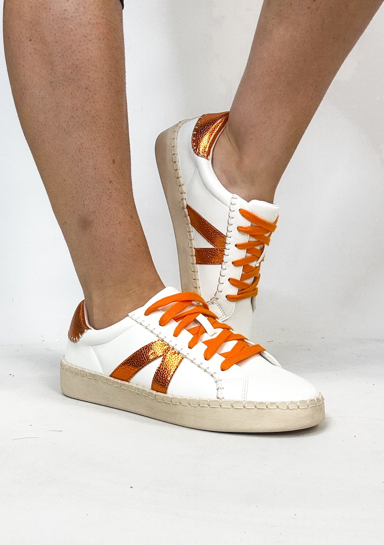 Corky's White Orange Friend Zone Sneakers