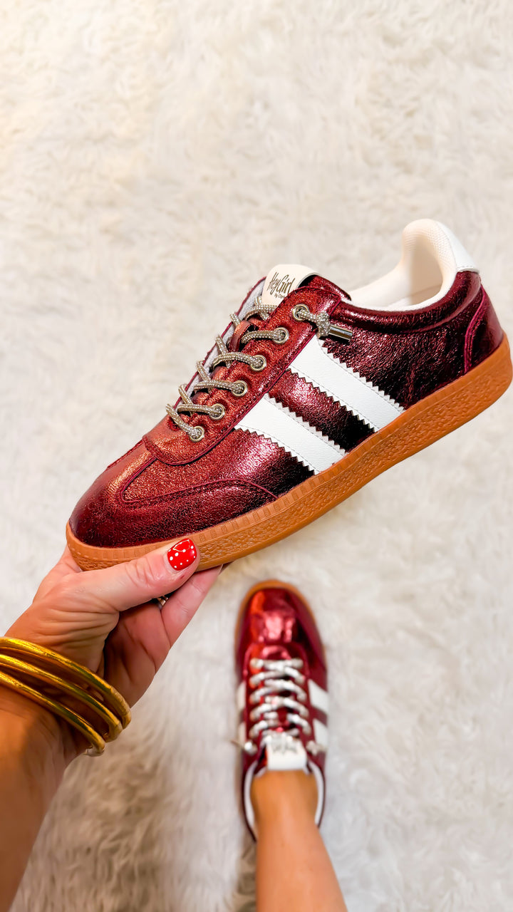 Corky's Burgundy Metallic Heads Up Sneakers