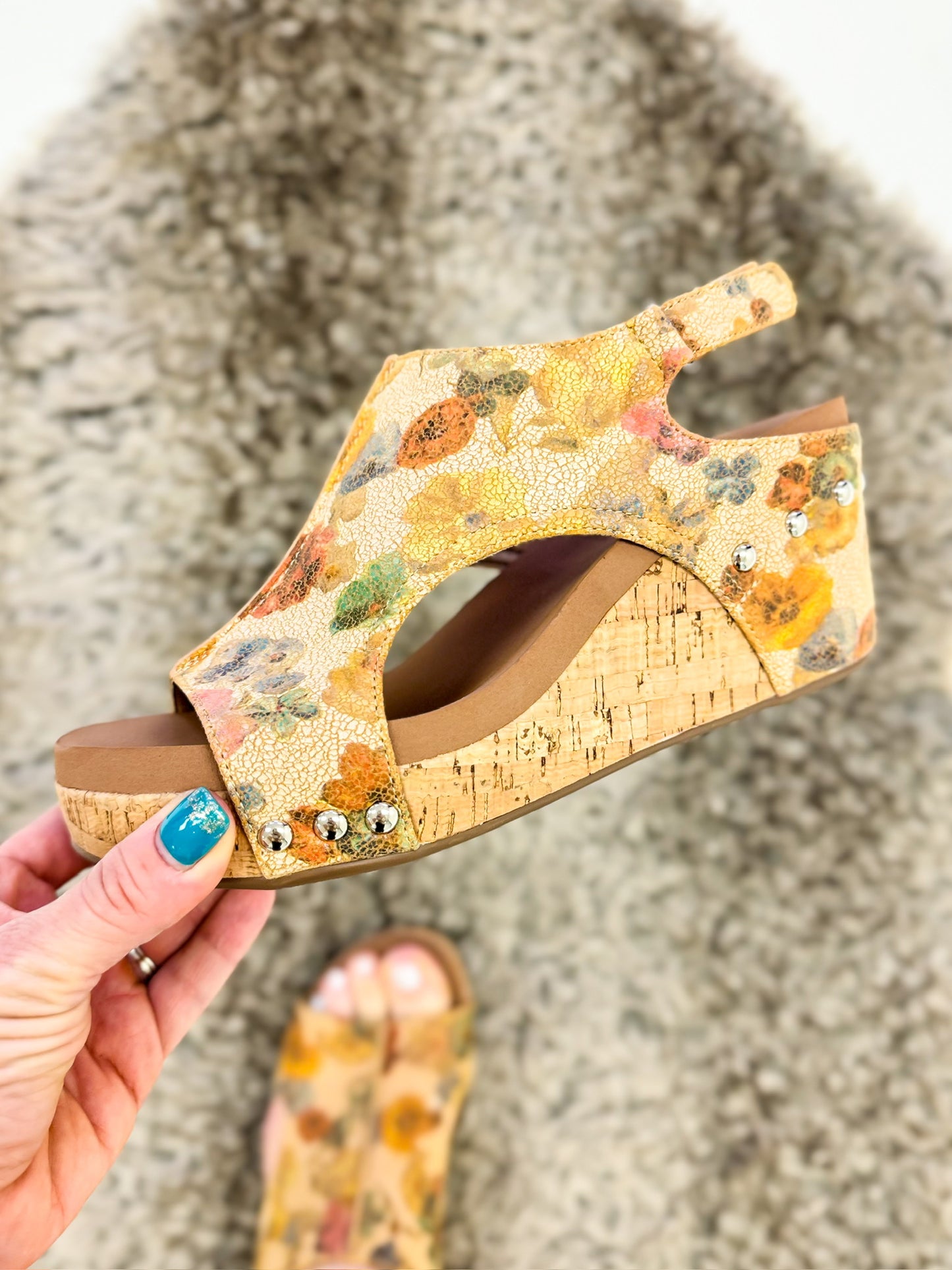 Corky's Camel Washed Flower Carley Sandals FINAL SALE