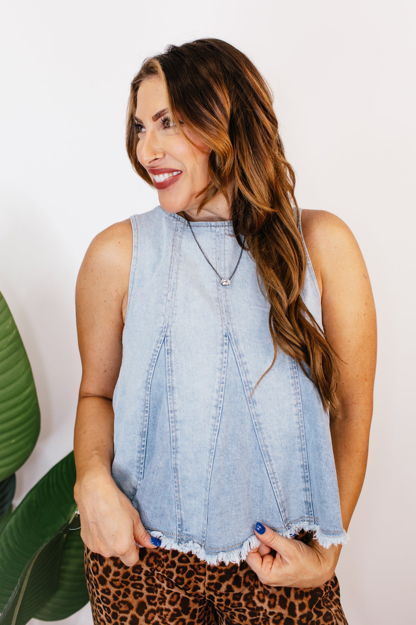 Cloud Wash Denim Top