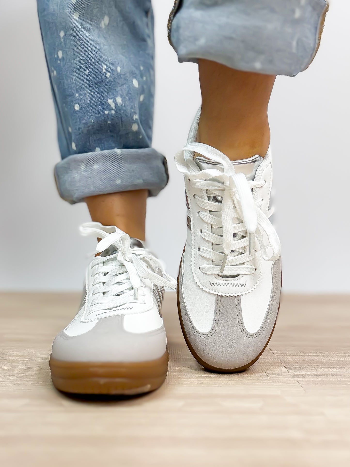 Silver Sprint Sneakers