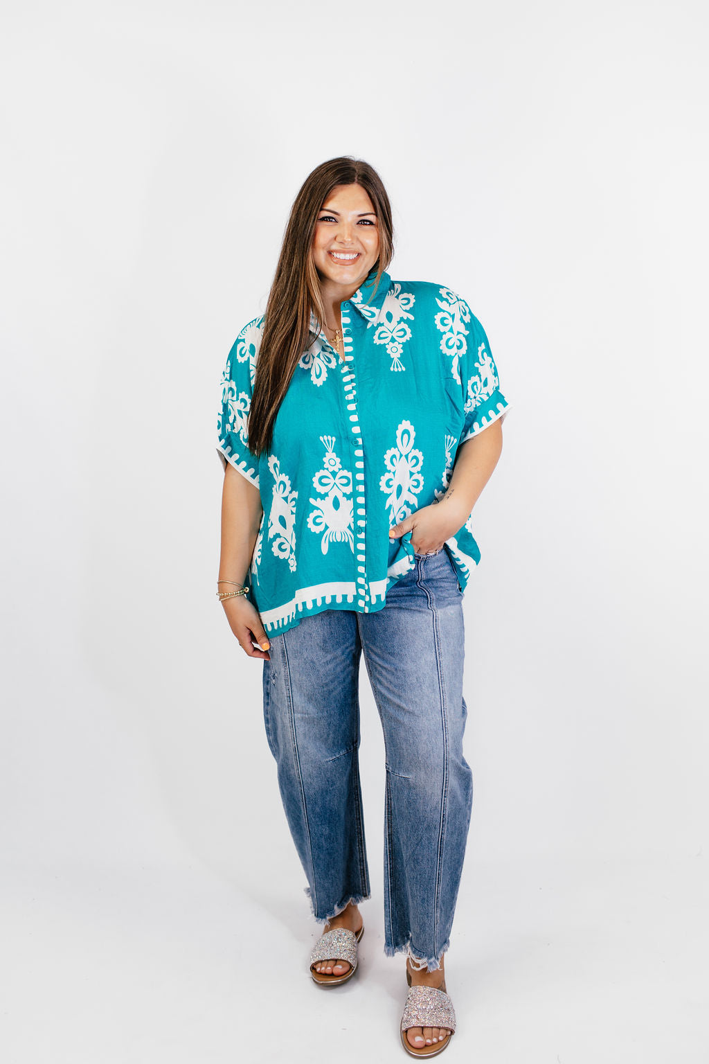For The First Time Top in Jade - FINAL SALE