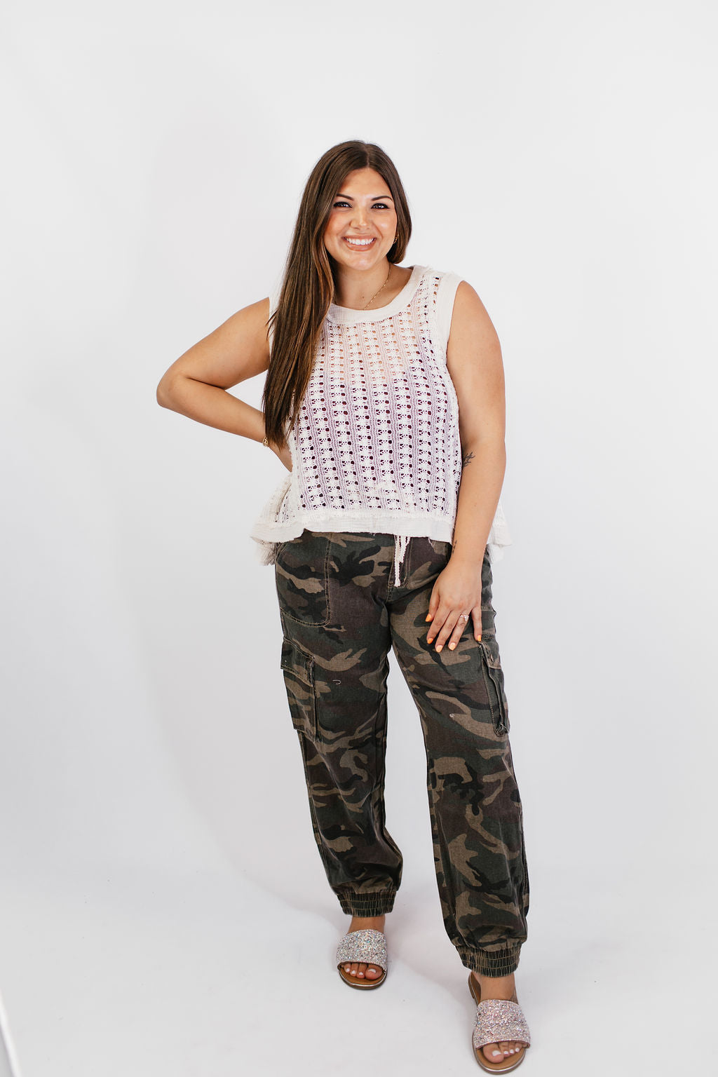 Stitch & Gauze Tank Top