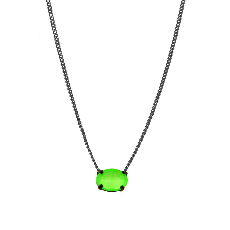 Tova Iza Necklace in Gunmetal Electric Green - FINAL SALE