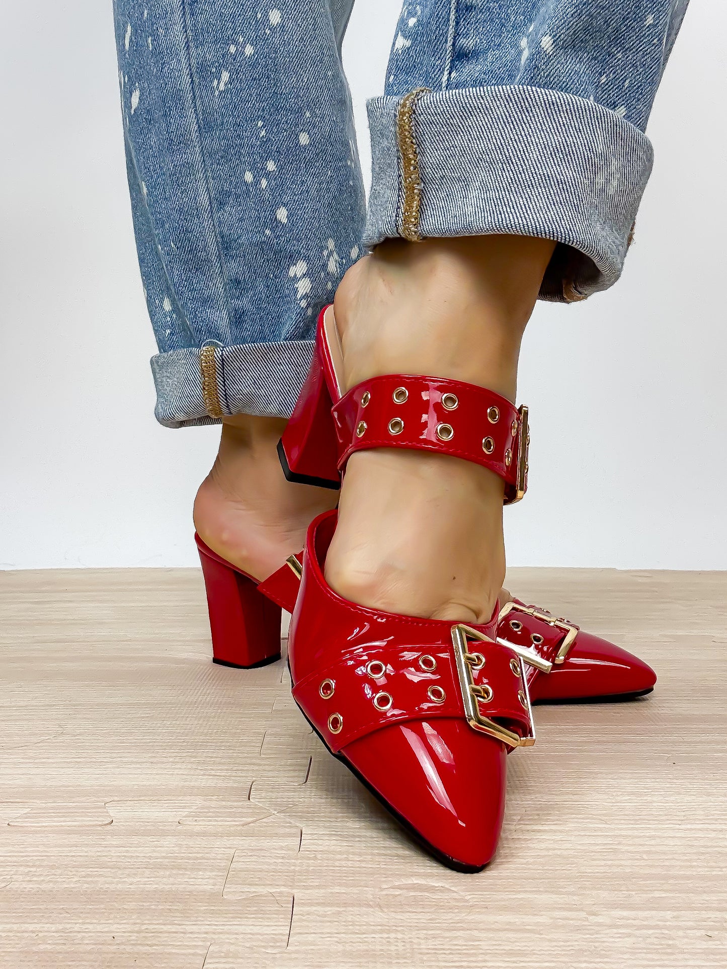 Red Patent Orley Heels