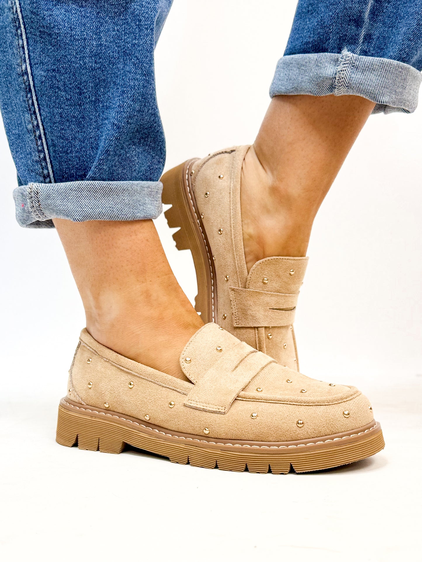 Corky's Sand Faux Suede Stud Muffin Shoes
