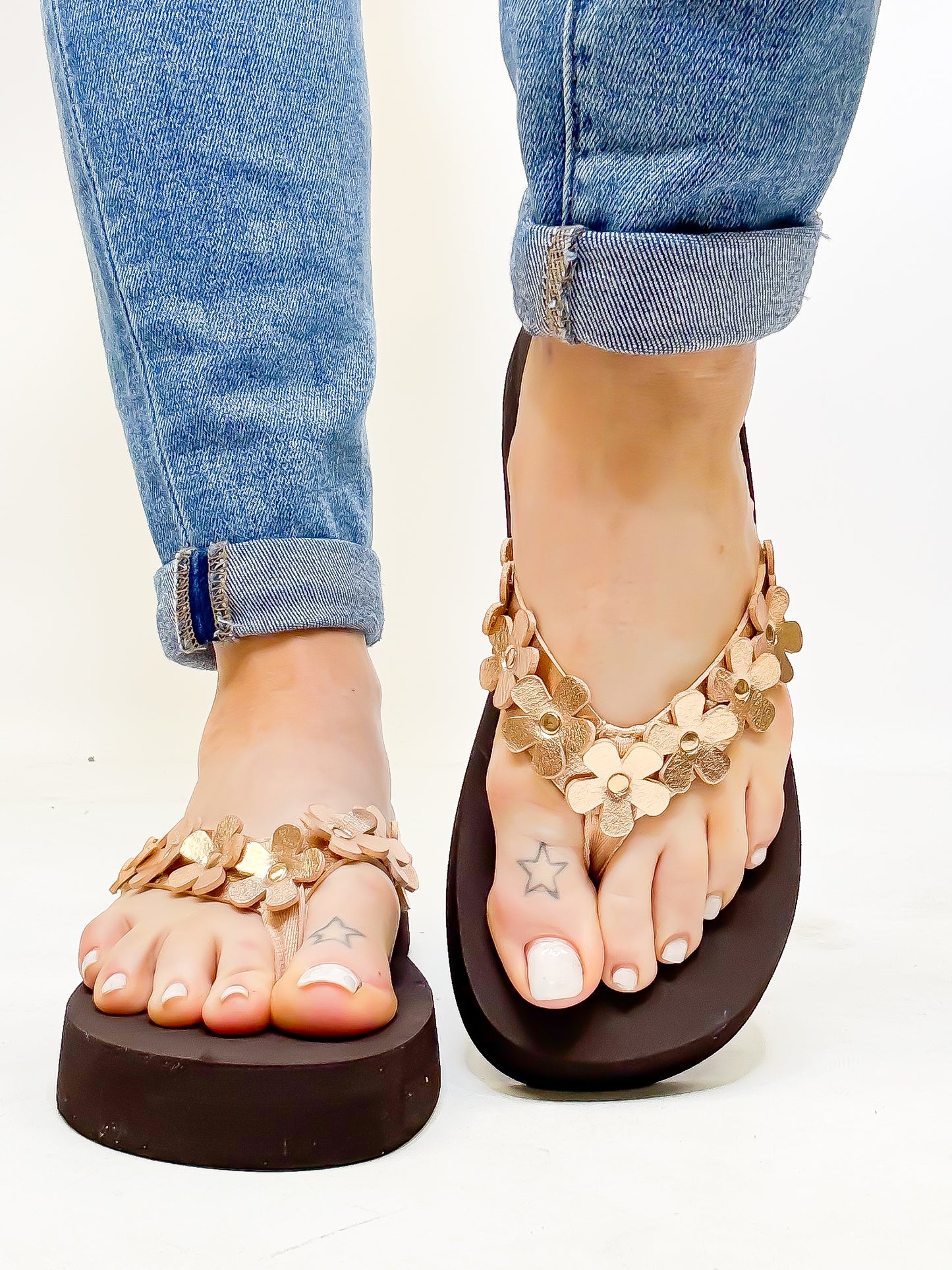 Corky's Gold Metallic No Running Flip Flops FINAL SALE