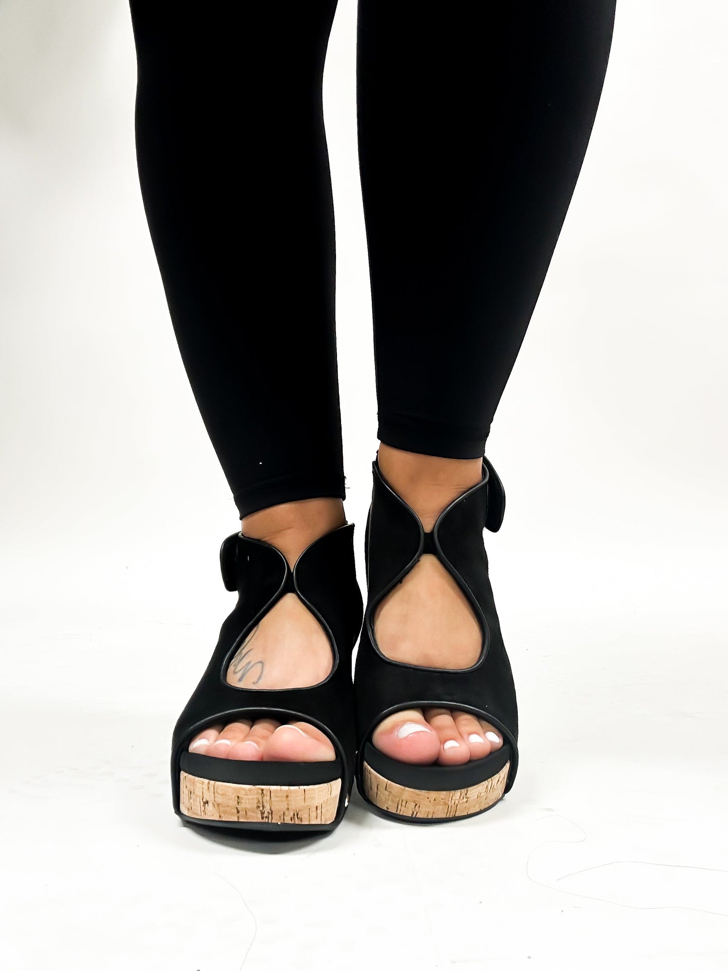 Corky's Black Faux Suede Frisky Sandals