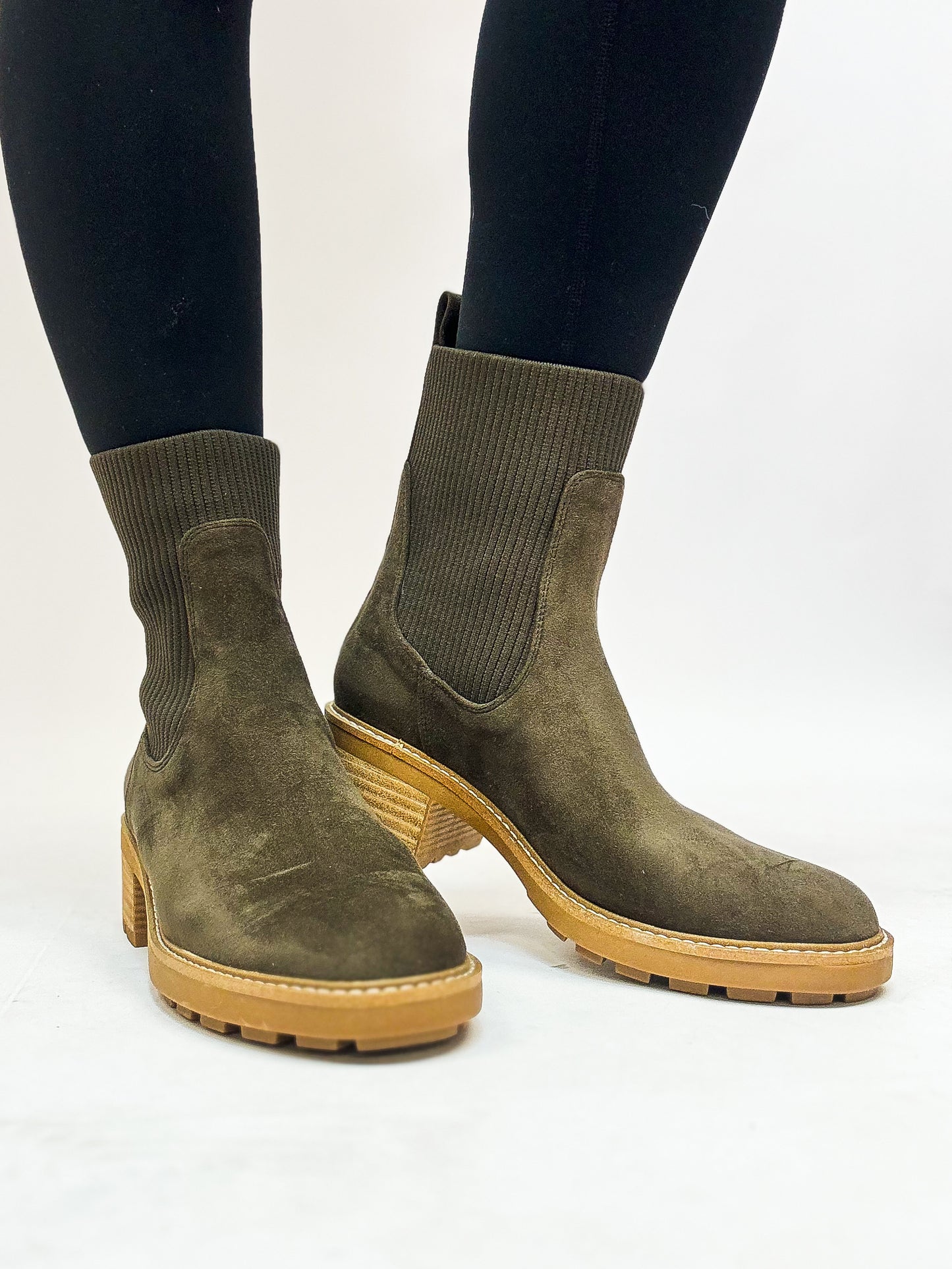 Corky's Khaki Faux Suede Goodness Gracious Boots FINAL SALE